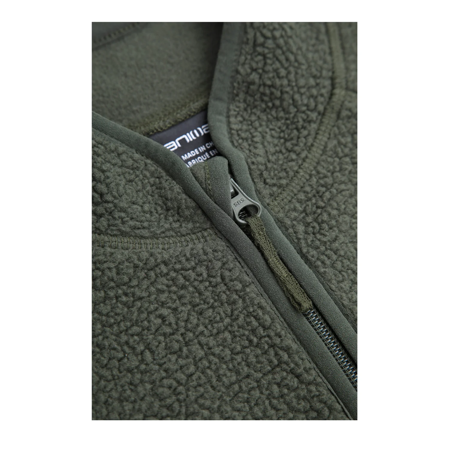 Animal Kids Borg Raglan Full Zip Fleece Jacket Dark Khaki - Image 3
