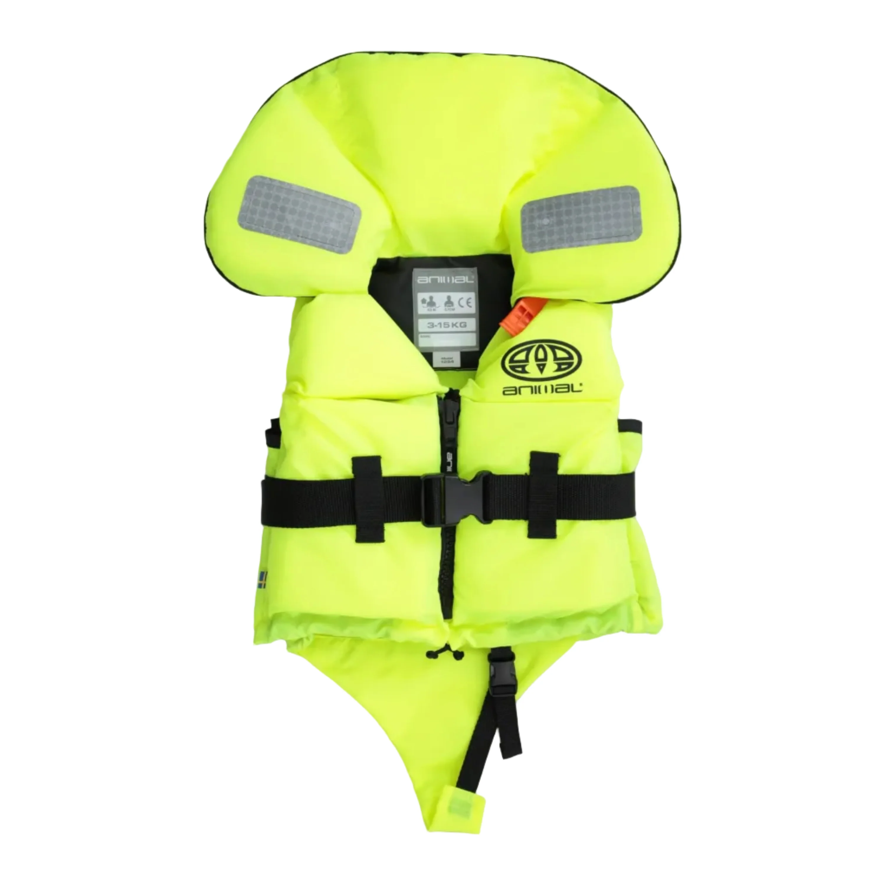 Animal Kids Split Front Life Jacket Bright Yellow