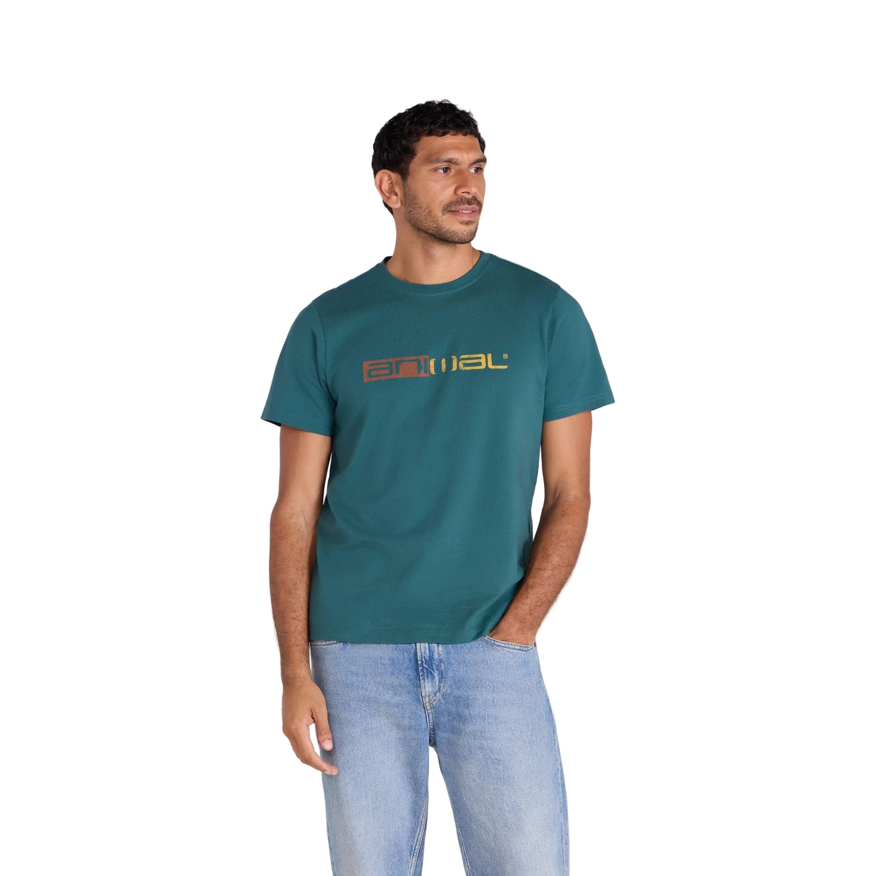 Animal Mens Classico Organic T-Shirt Teal