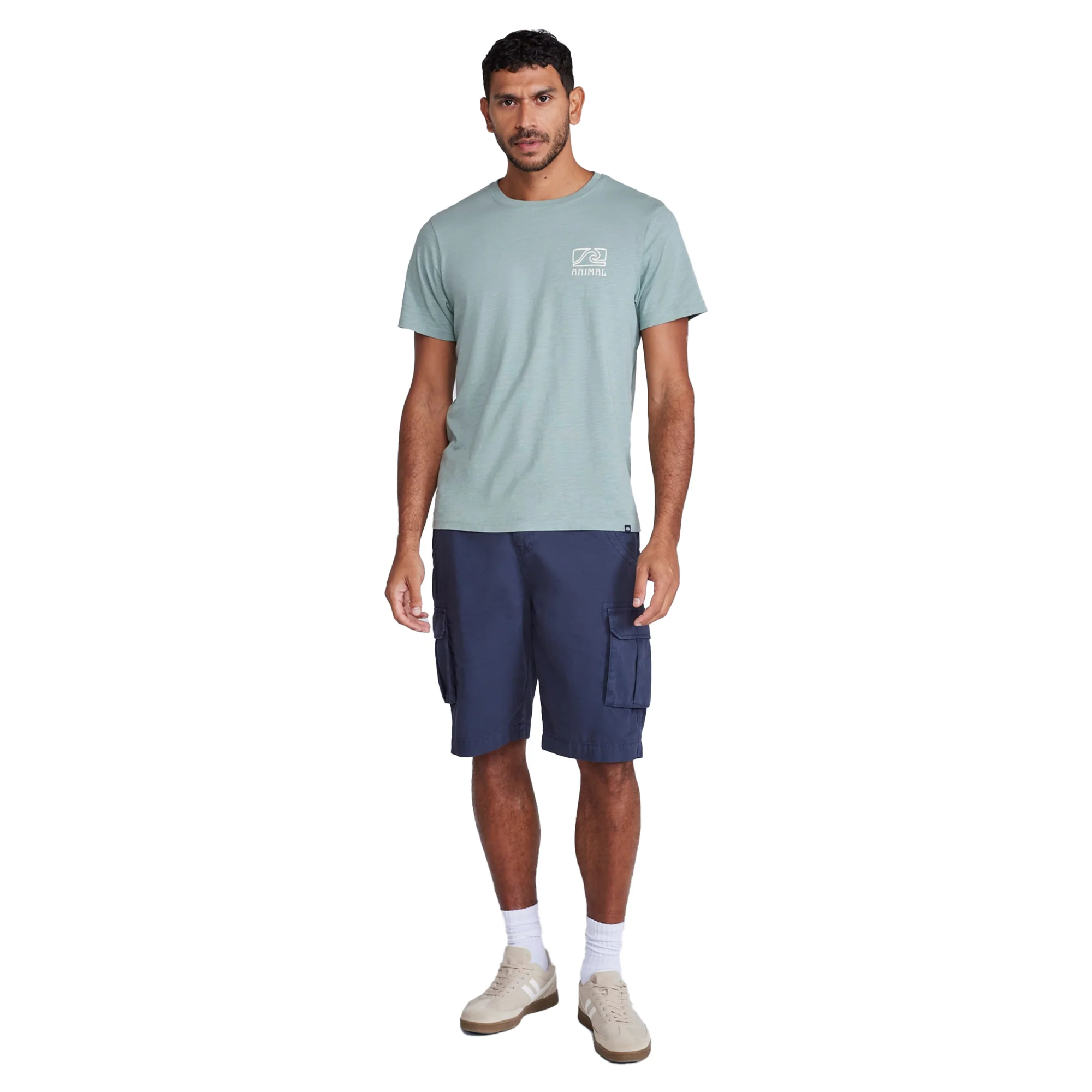 Animal Mens Jacob Back Print Organic T-Shirt Pale Green - Image 3