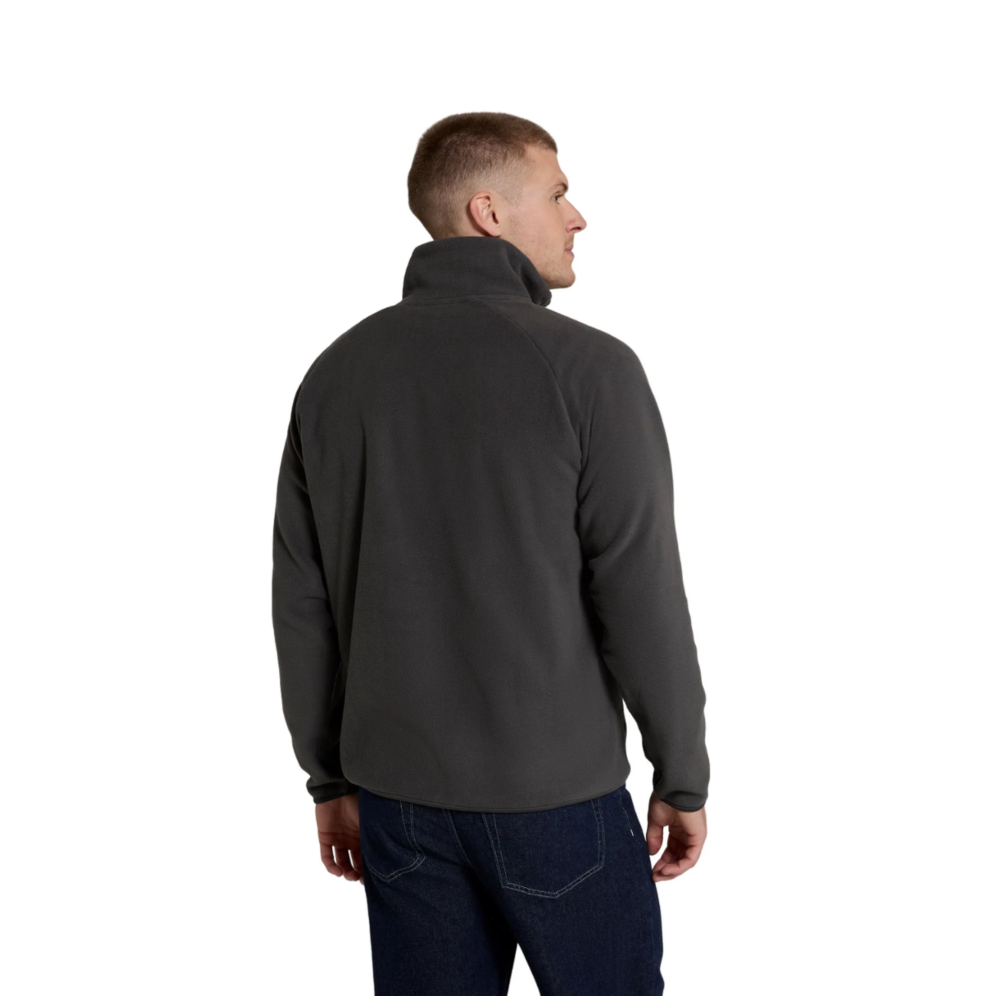Animal Mens Stockholm Half Zip Fleece Top Dark Grey - Image 2
