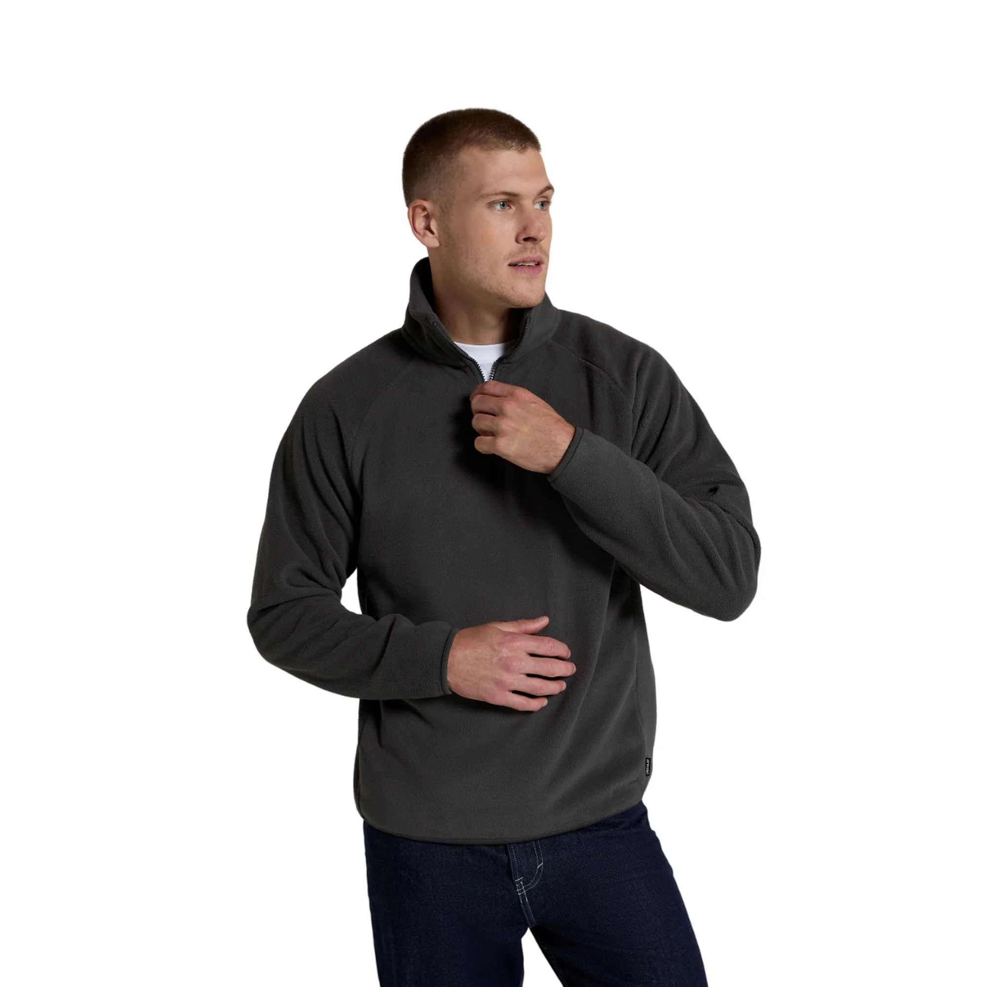 Animal Mens Stockholm Half Zip Fleece Top Dark Grey - Image 3