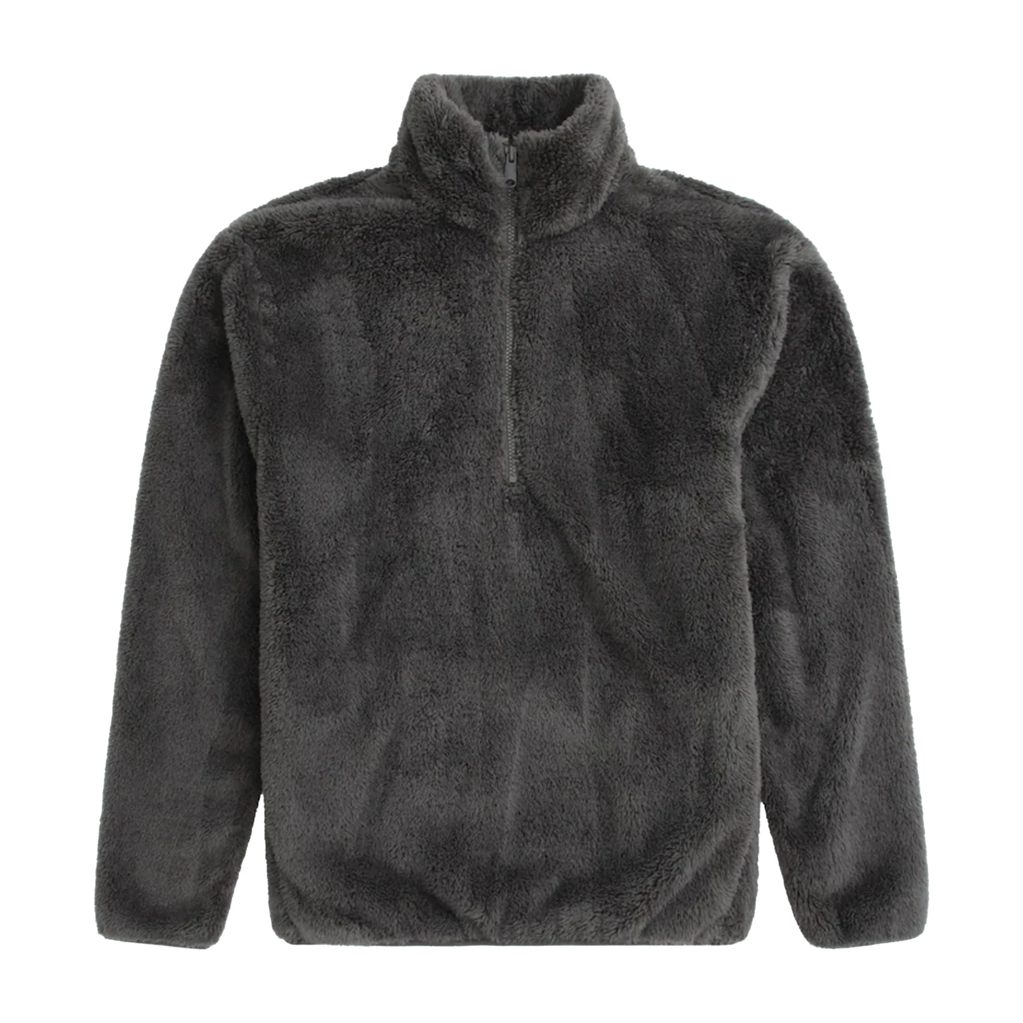 Animal Mens Teddy Fleece Half Zip Jacket Khaki