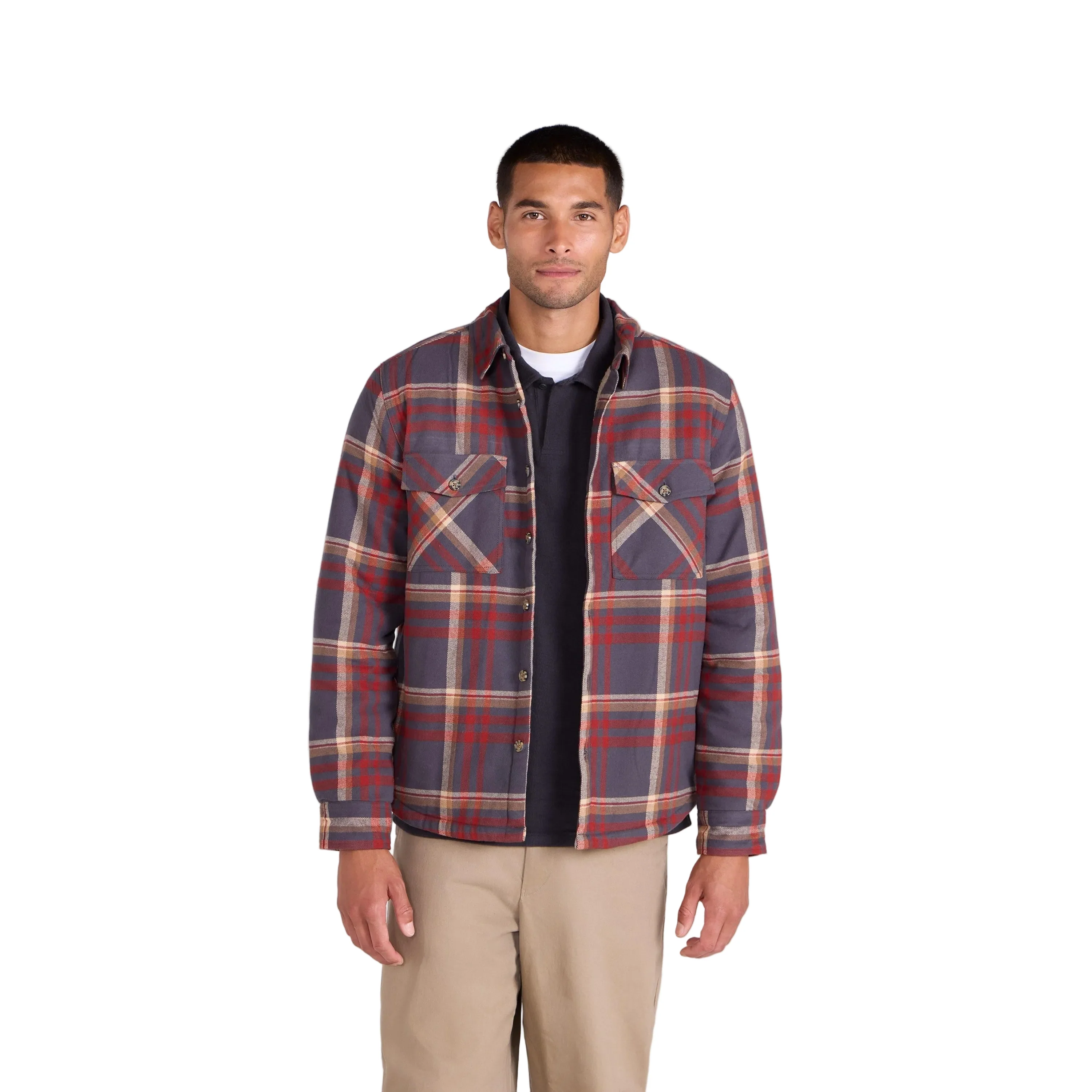 Animal Mens Tide Plaid Organic Shirt Berry
