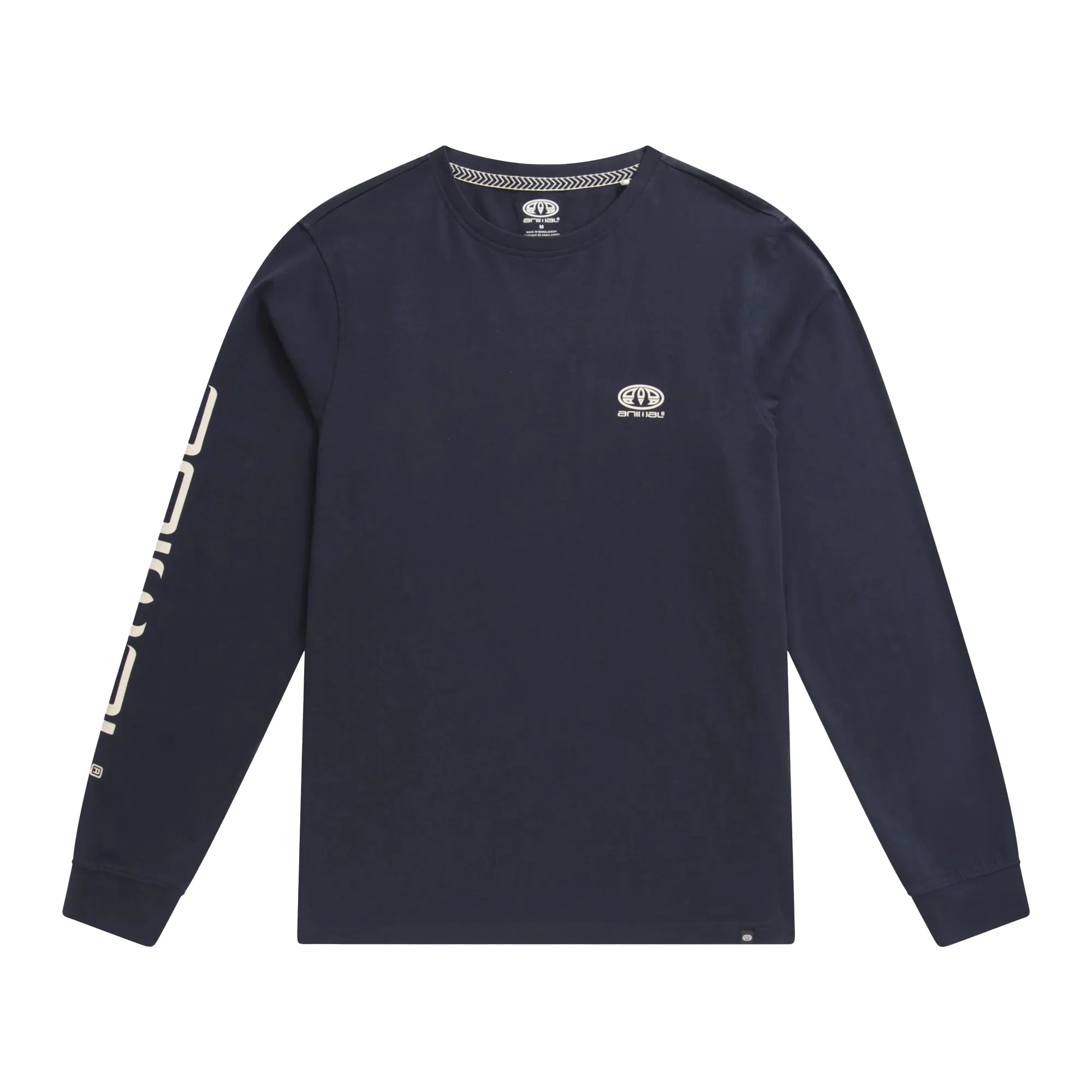 Animal Mens Tommy Graphic Print Organic Long-Sleeved T-Shirt Dark Blue