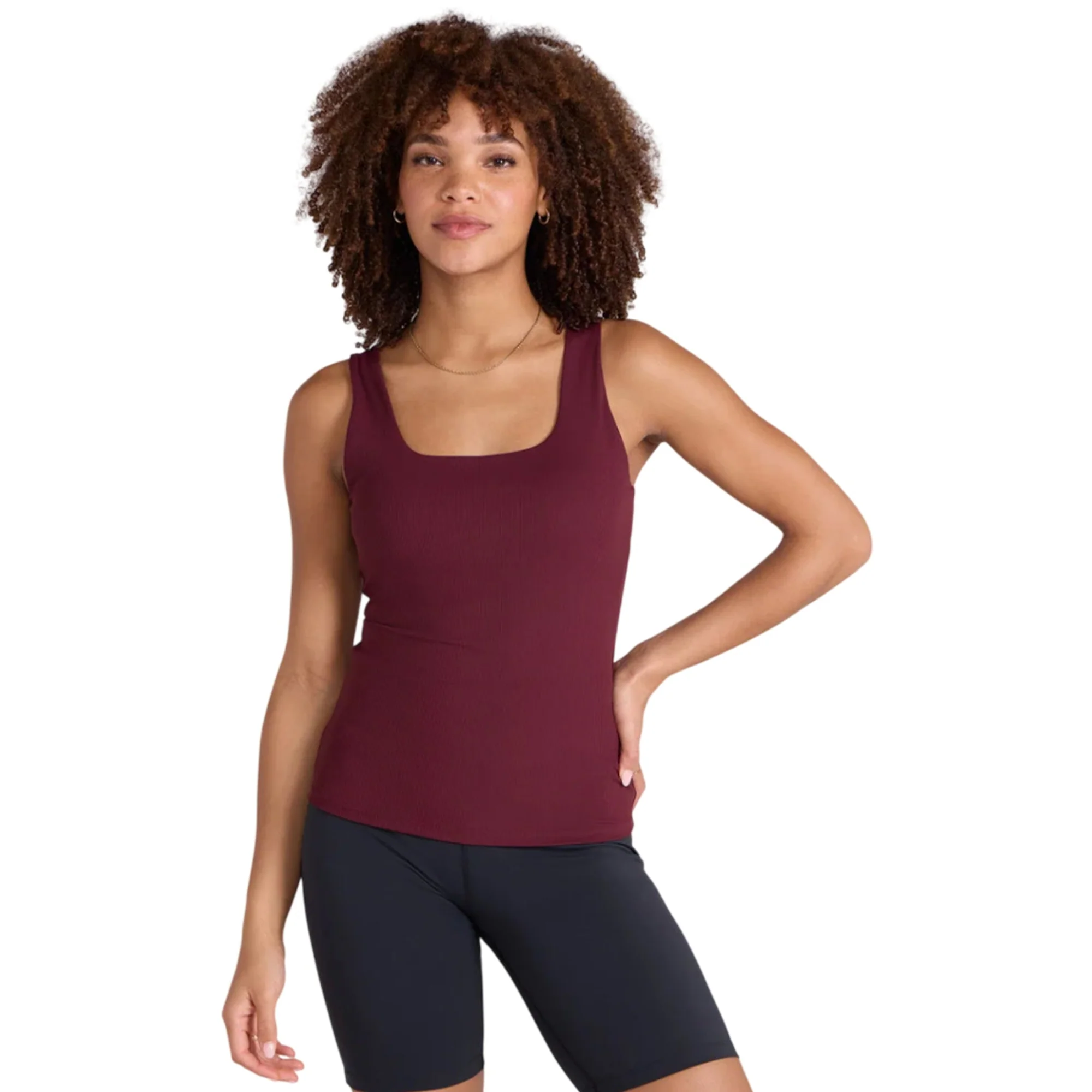 Animal Womens Active Ribbed Vest Top Burgundy
