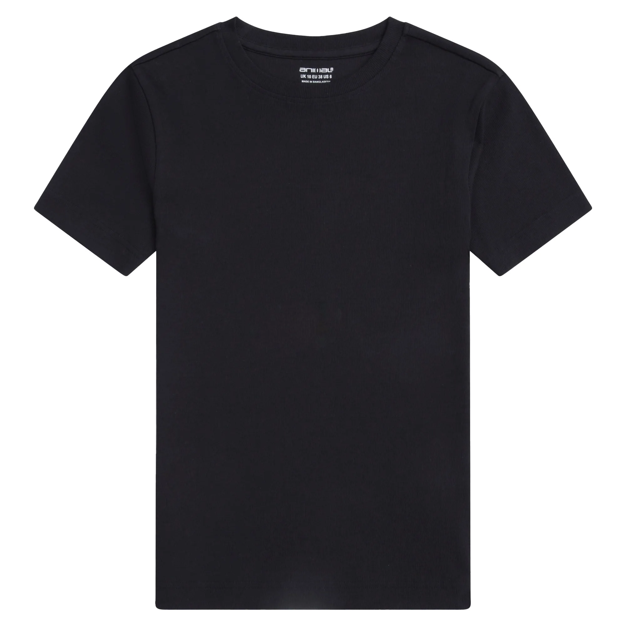 Animal Womens Evo Ribbed T-Shirt Black