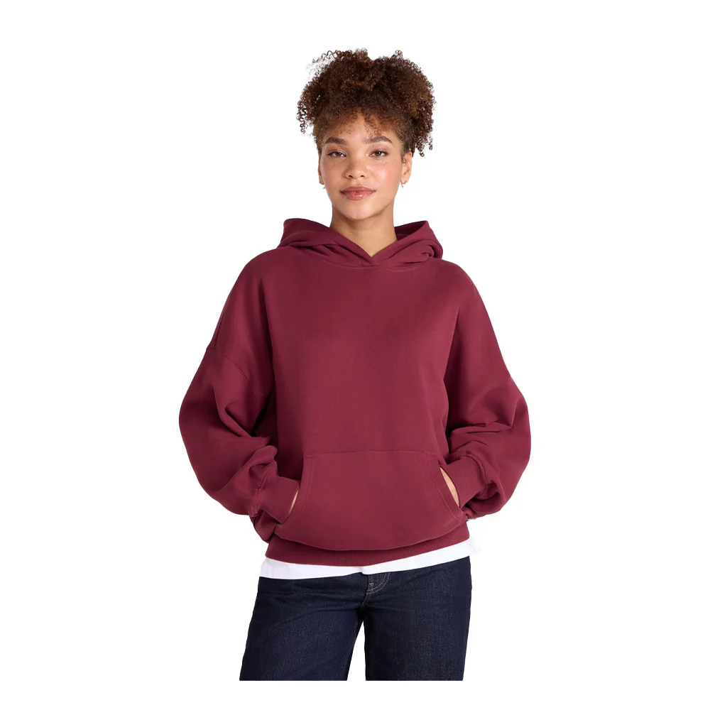 Animal Womens Idol Drop Shoulder Hoodie Burgundy