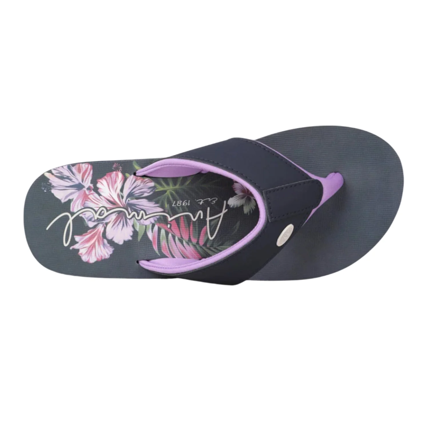 Animal Womens Leaf Print Recycled Flip Flops Light Purple - Image 2
