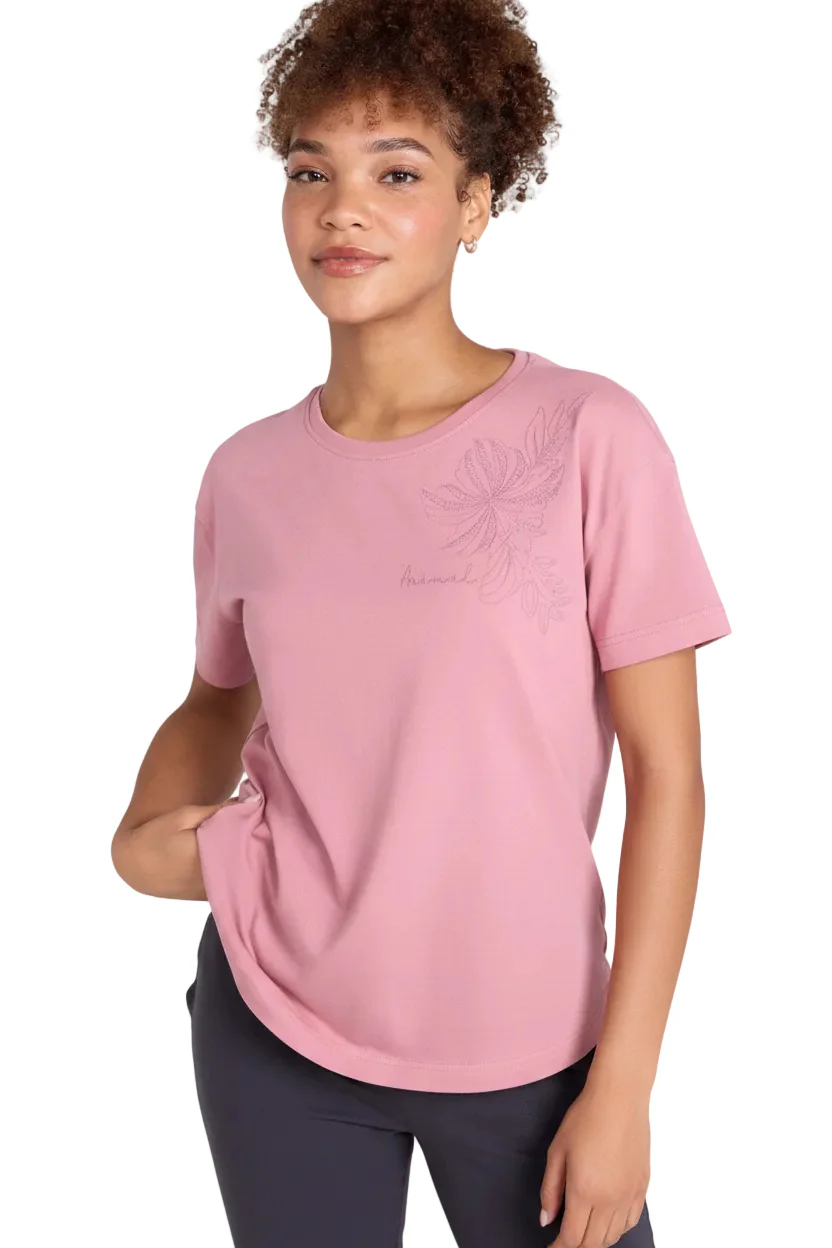 Animal Womens Leena Organic Cotton Boxy T-Shirt Pink