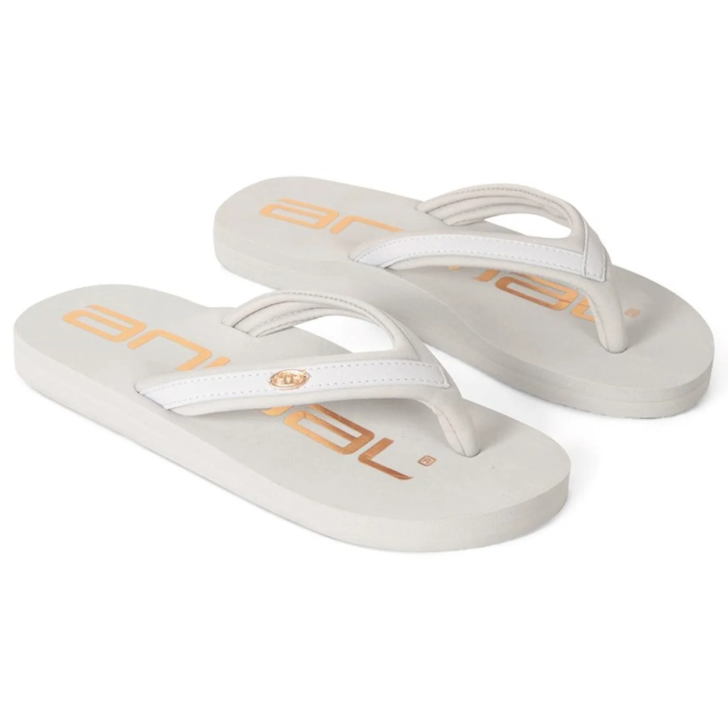 Animal Womens Logo Recycled Flip Flops Grey/Gold