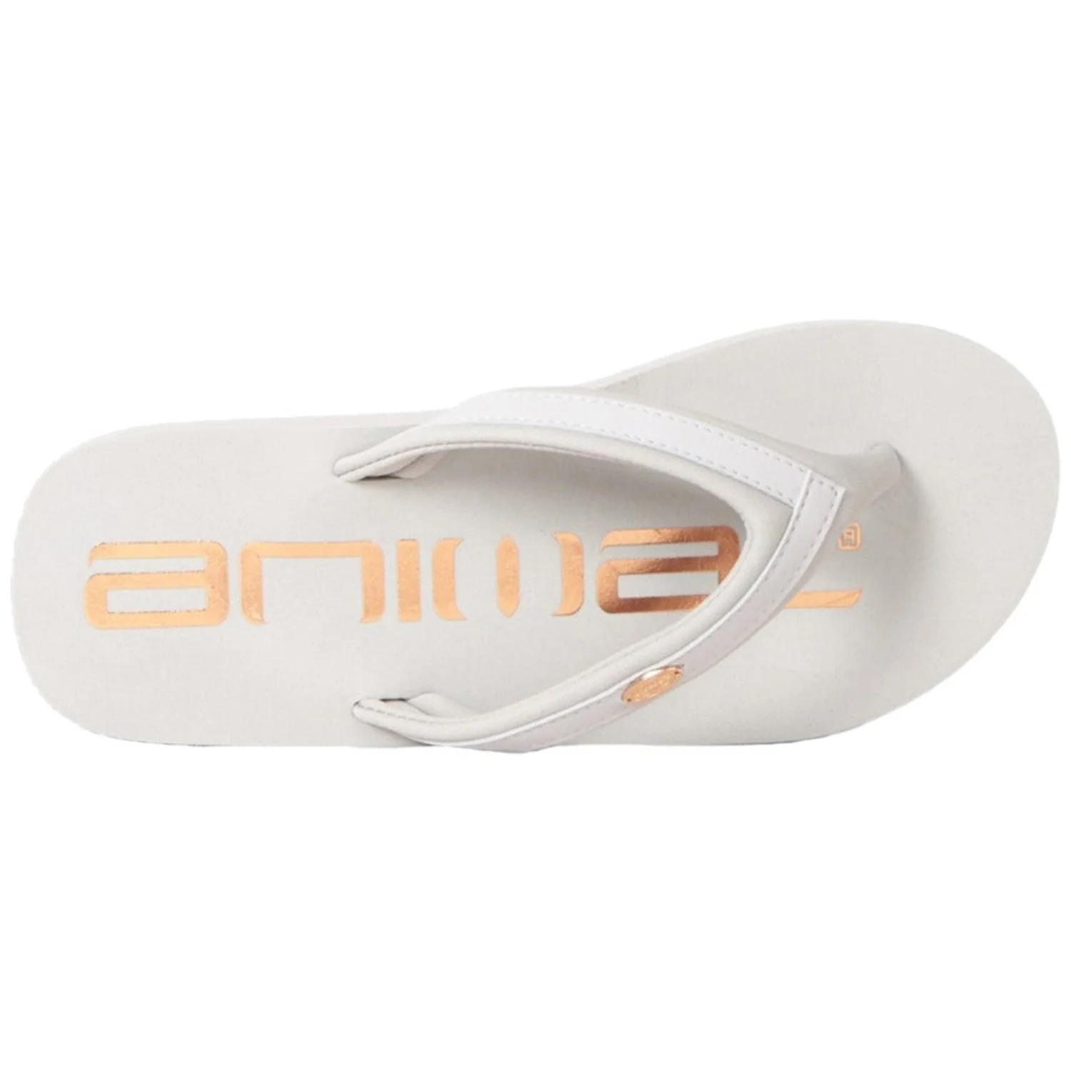 Animal Womens Logo Recycled Flip Flops Grey/Gold - Image 2