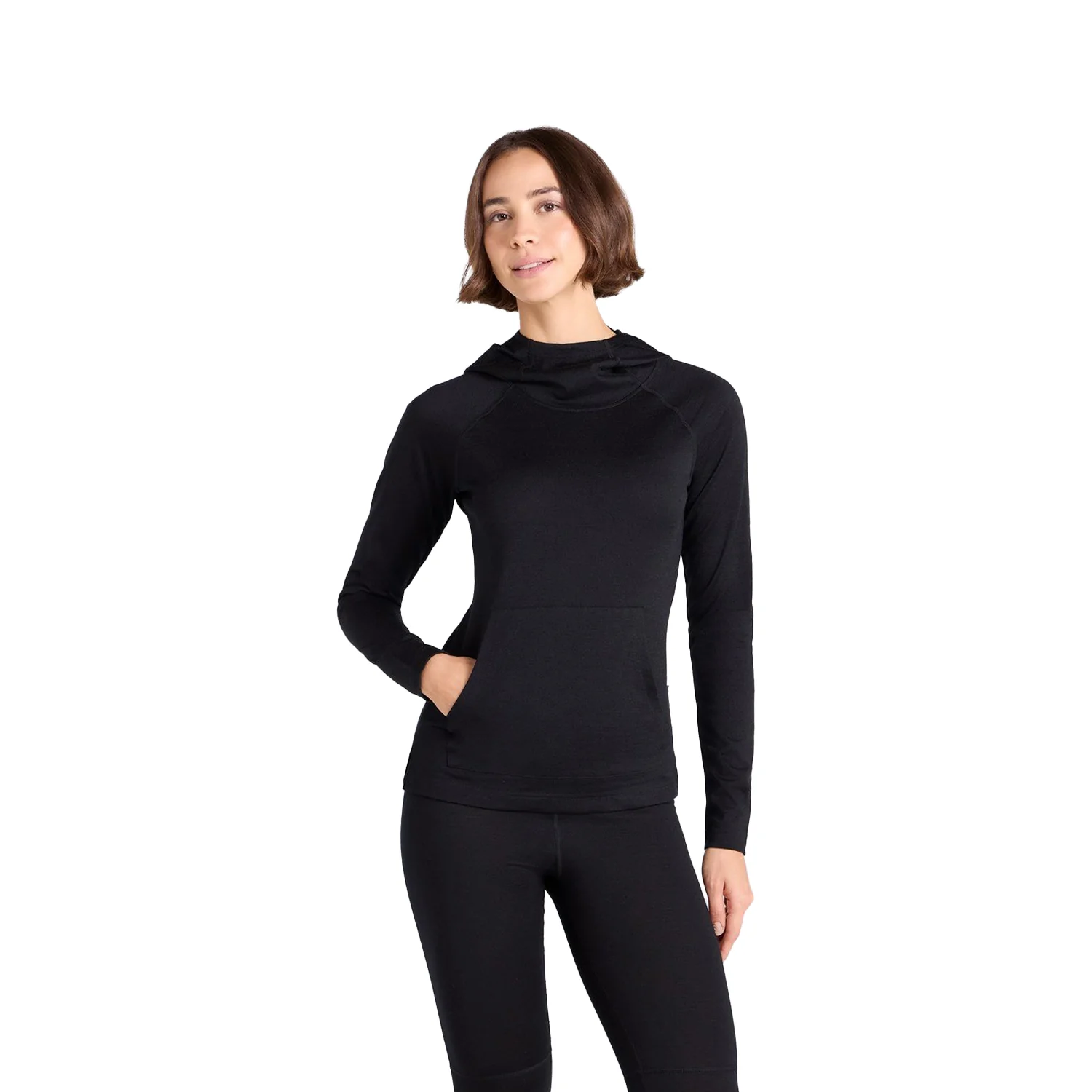 Animal Womens Merino Wool Hoodie Black - Image 3