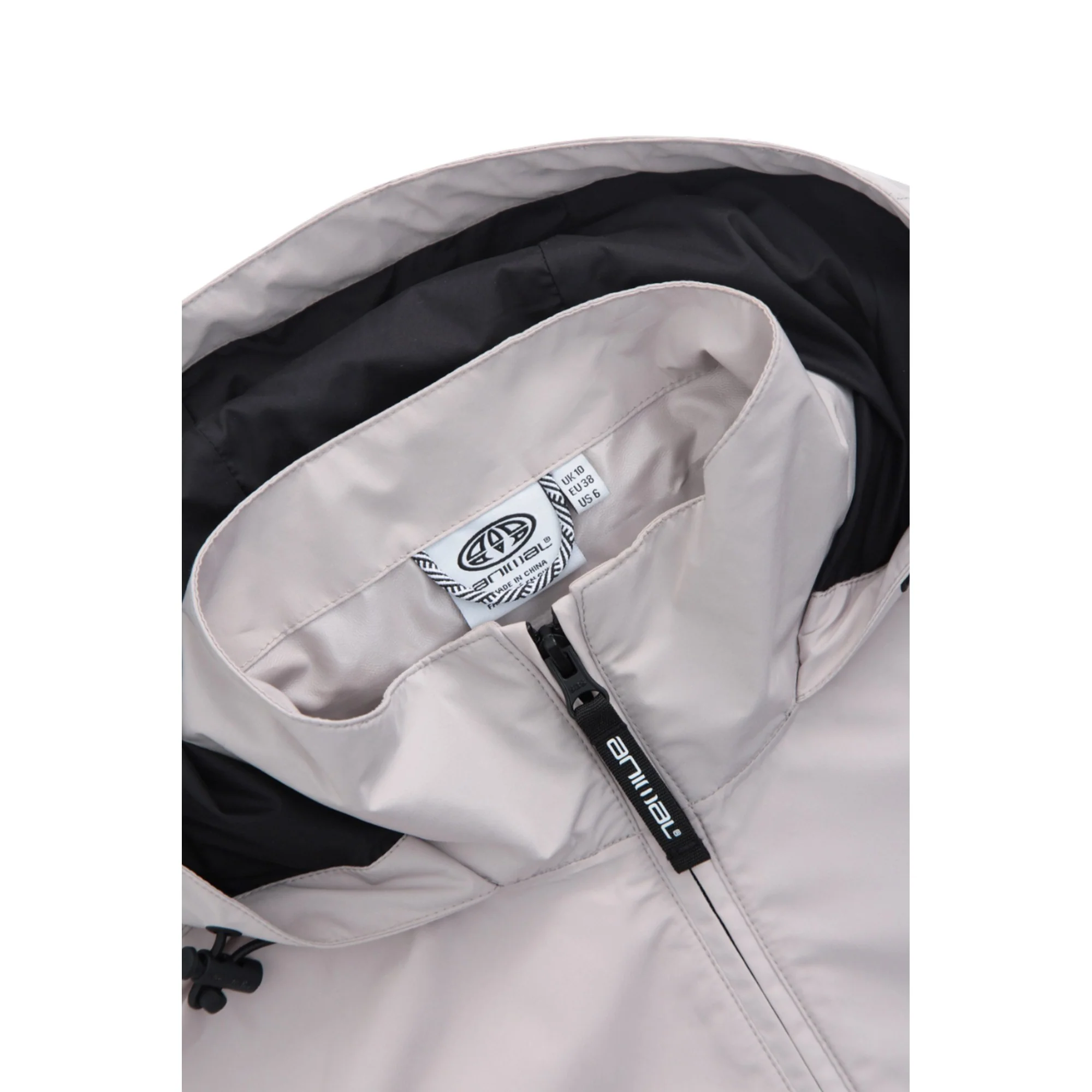 Animal Womens Pace Packable Waterproof Jacket Light Beige - Image 4