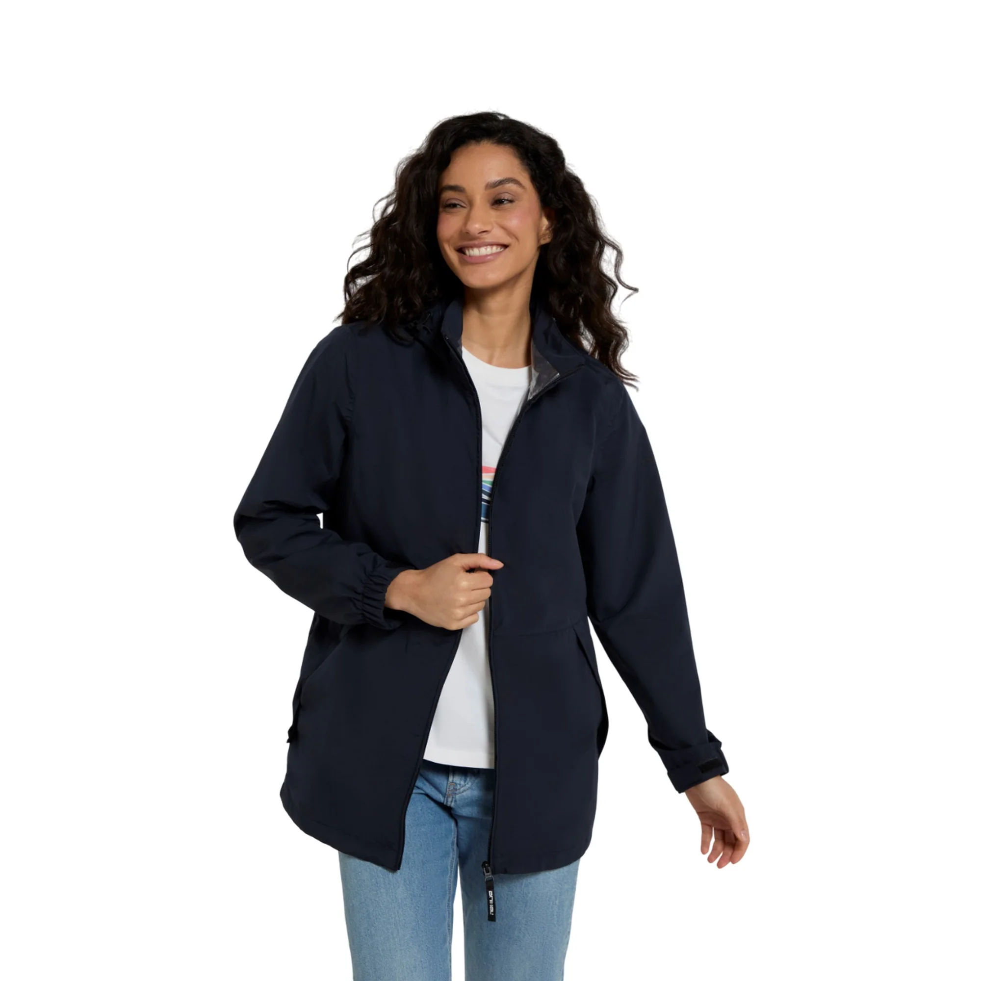 Animal Womens Pace Packable Waterproof Jacket Navy - Image 3
