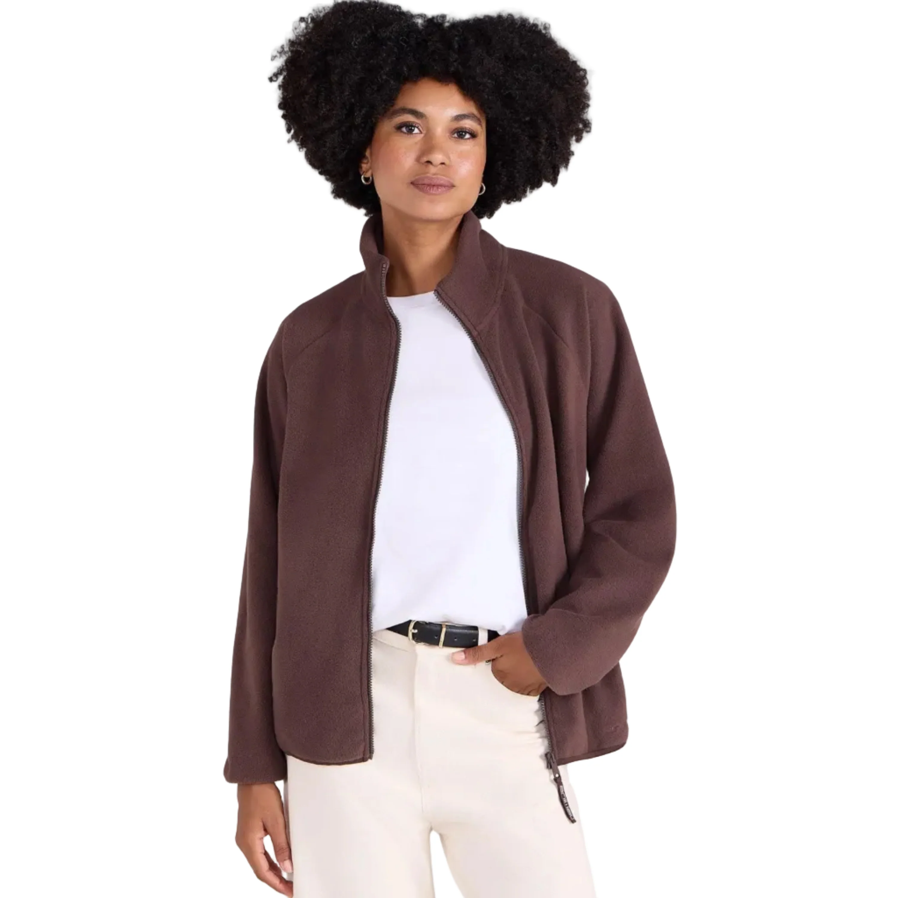 Animal Womens Stockholm Full Zip Fleece Jacket Brown