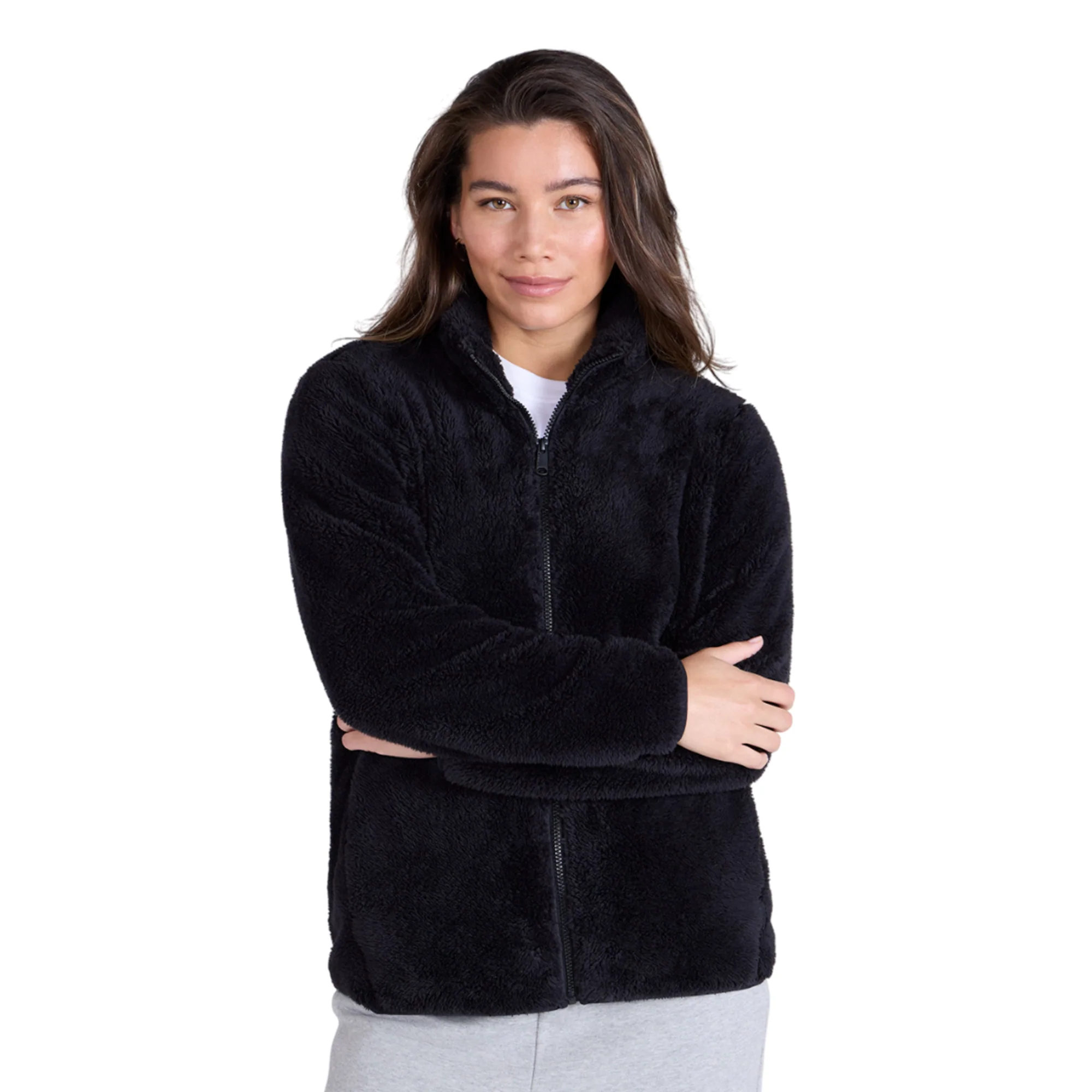 Animal Womens Teddy Fleece Full Zip Jacket Jet Black - Image 3