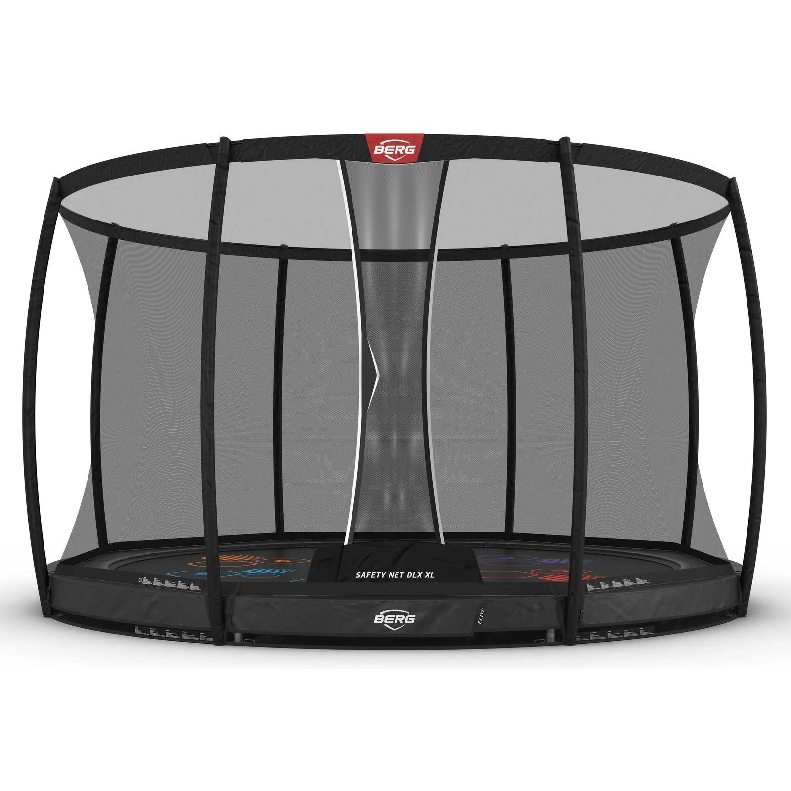 BERG Elite InGround 430 Trampoline Grey Levels + Safety Net DLX XL