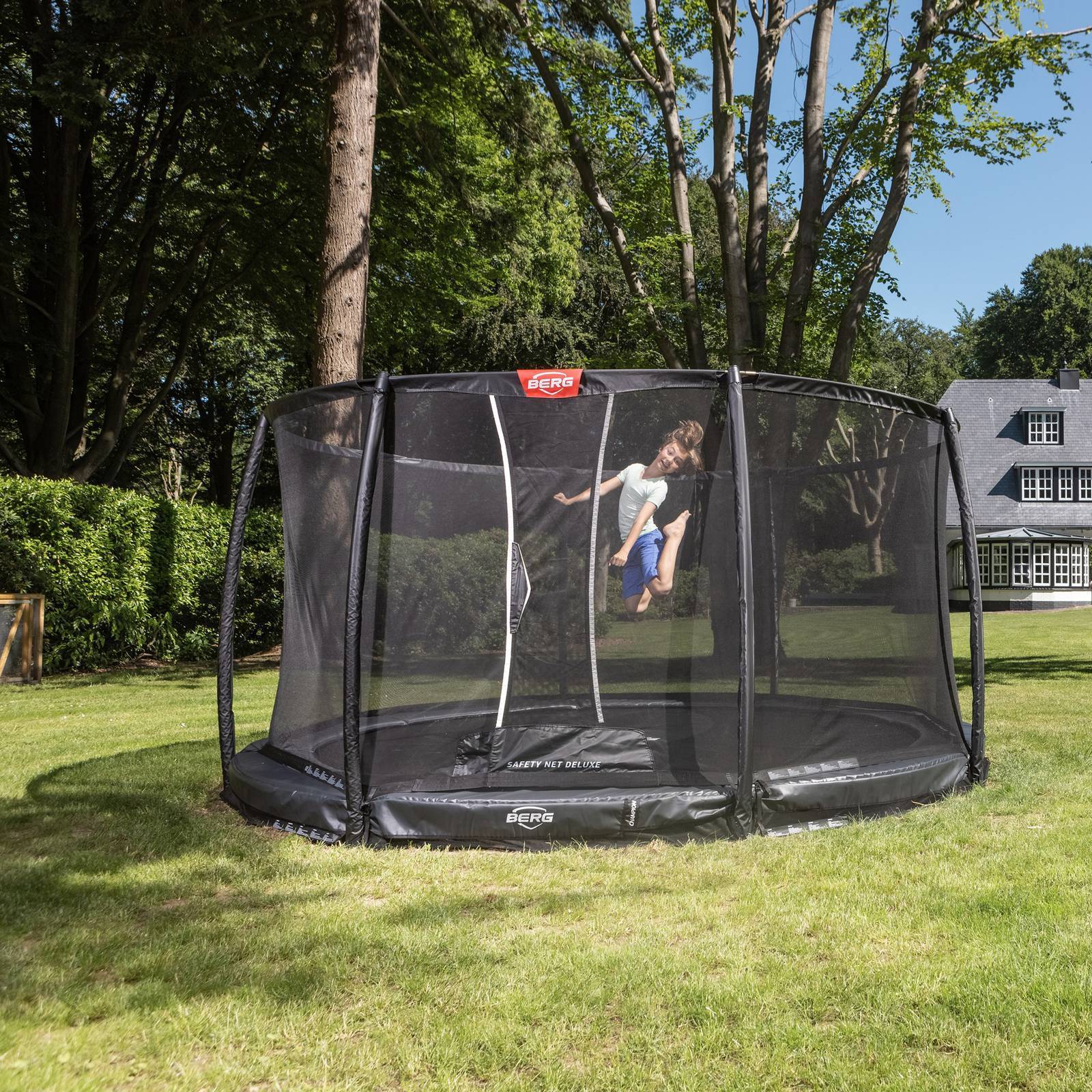 BERG Elite InGround 430 Trampoline Grey + Safety Net Deluxe - Image 2