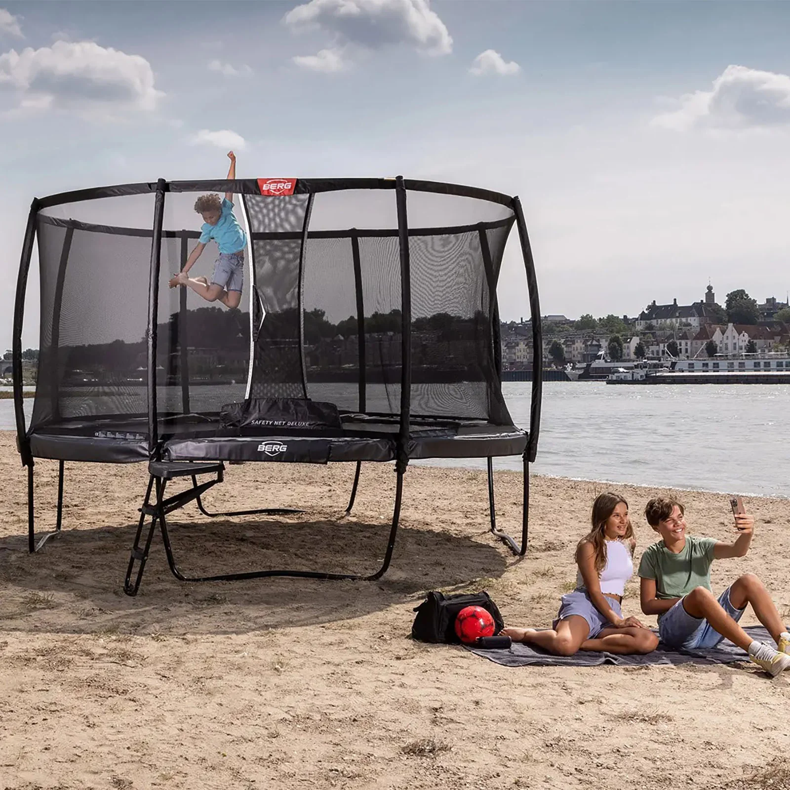 BERG Elite Regular 430 Trampoline Grey + Safety Net Deluxe - Image 3