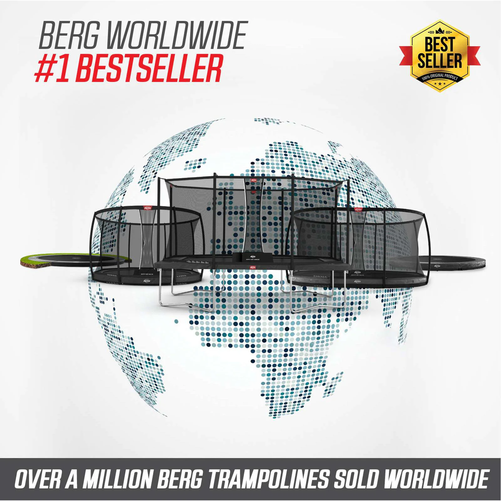 BERG Favorit InGround 330 Trampoline Green + Safety Net Comfort - Image 2