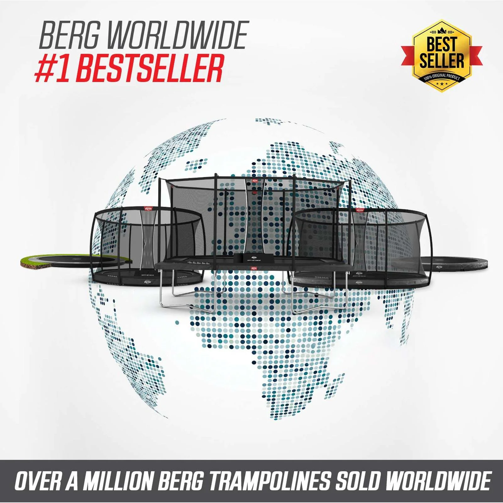 BERG Favorit Regular 380 Trampoline Green + Safety Net Comfort - Image 2