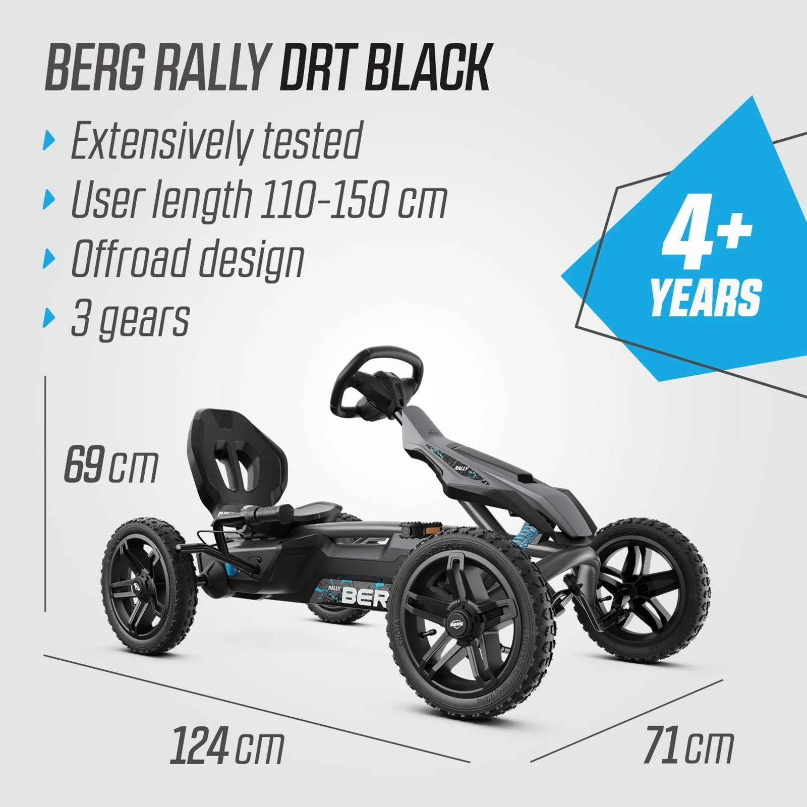 BERG Rally DRT Black 3 Gears Go-Kart - Image 7