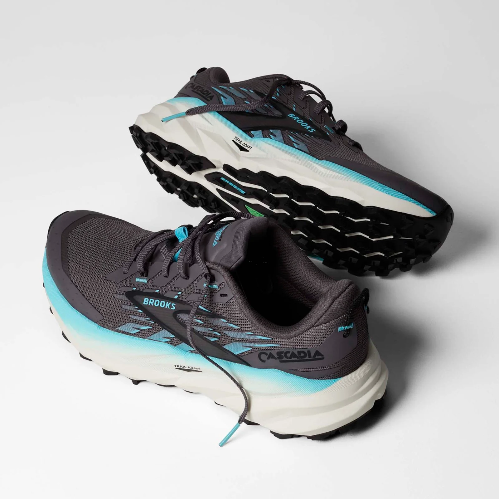 Brooks Womens Cascadia 19 Running Shoes Grey - Image 7
