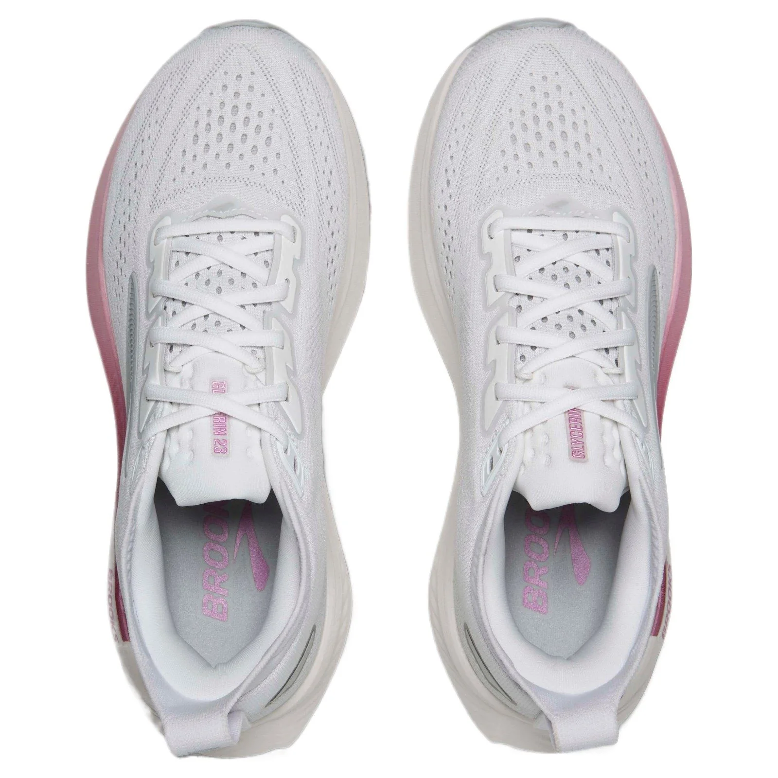 Brooks Womens Glycerin 23 Running Shoes White - Image 3