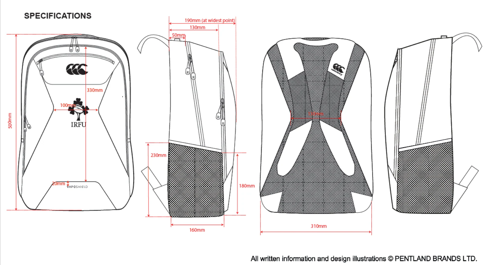 Canterbury IRFU Rugby Ireland 2025/26 Backpack - Image 7