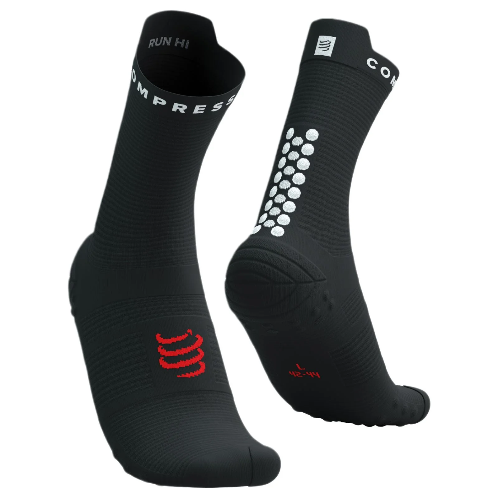 Compressport Pro Racing V4.0 Run High Socks - Black / White