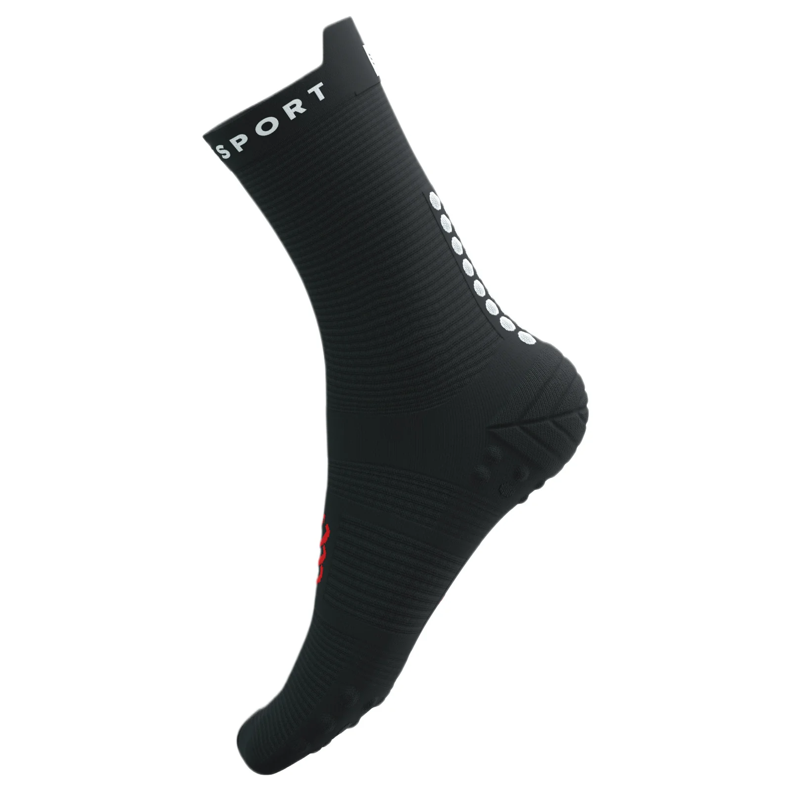 Compressport Pro Racing V4.0 Run High Socks - Black / White - Image 8