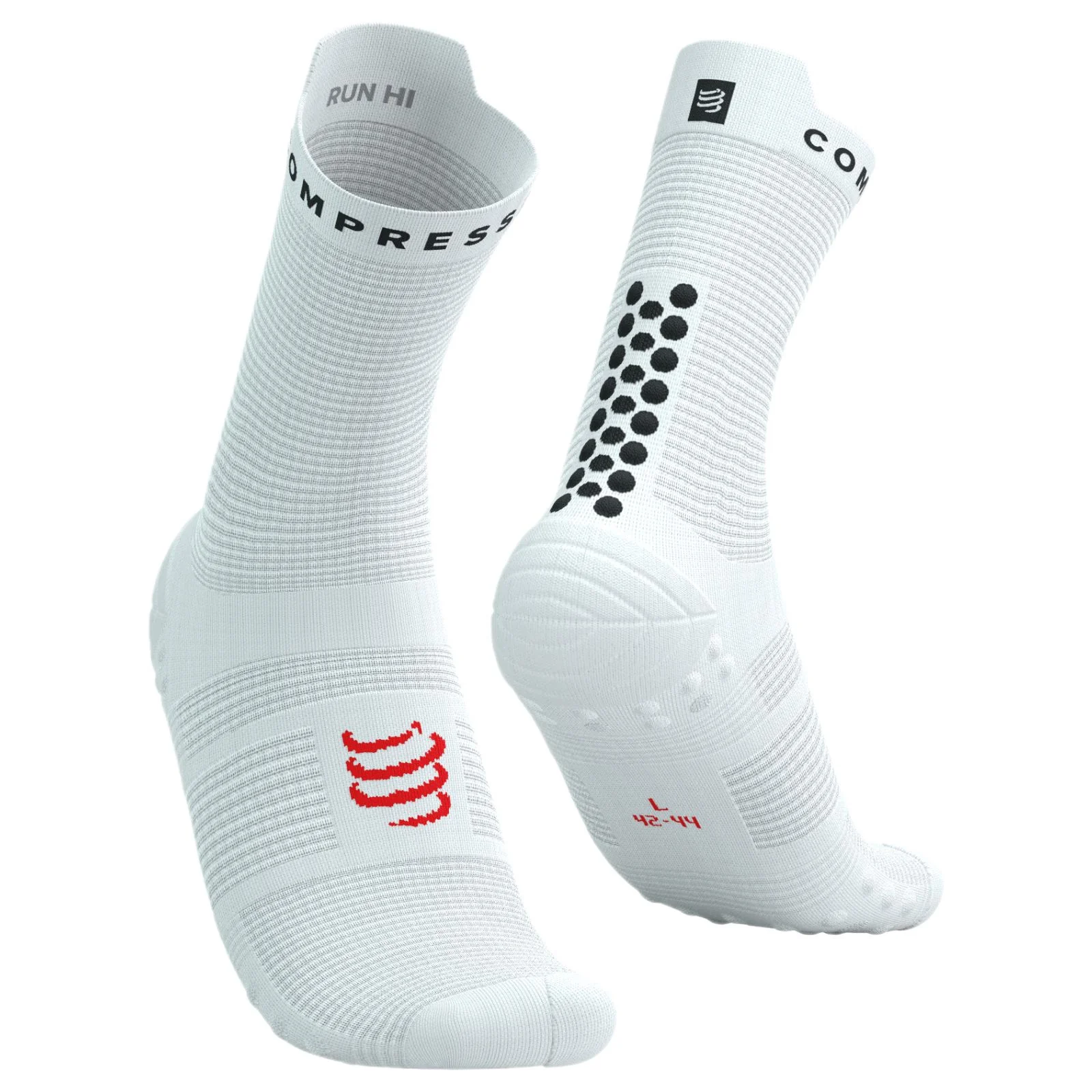 Compressport Pro Racing V4.0 Run High Socks - White / Black