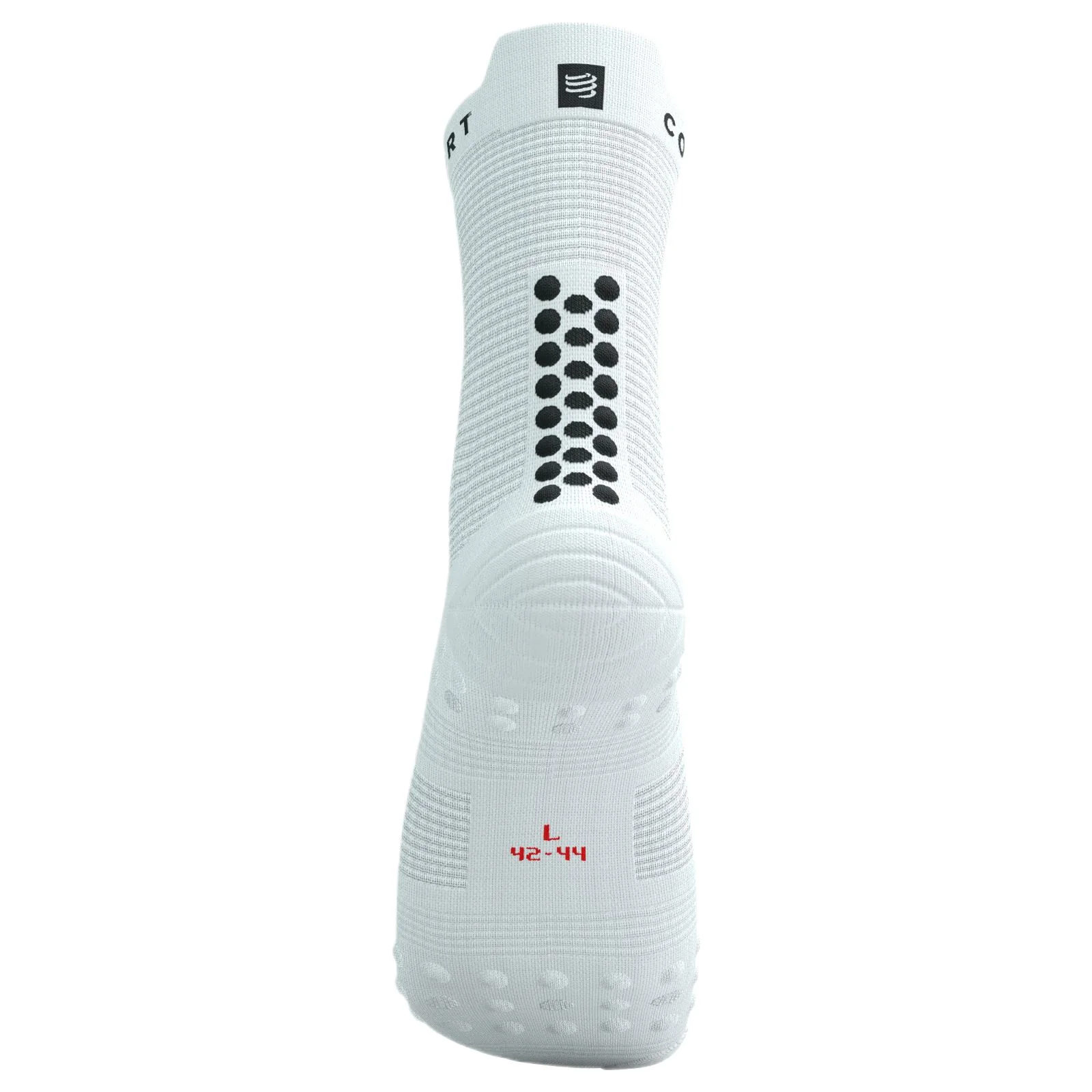 Compressport Pro Racing V4.0 Run High Socks - White / Black - Image 6