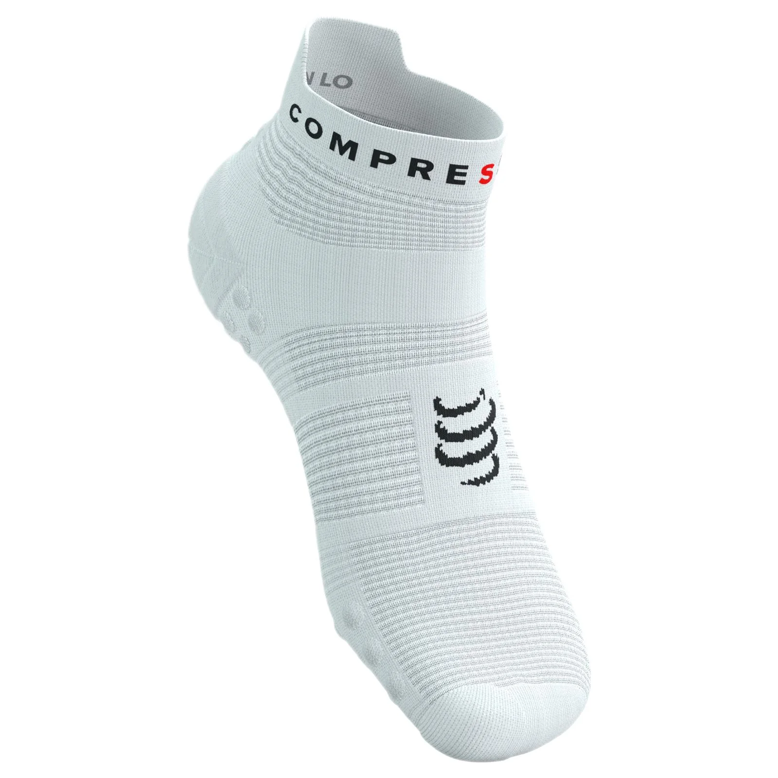 Compressport Pro Racing V4.0 Run Low Socks - White / Black - Image 2