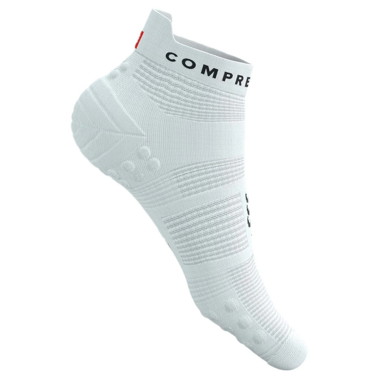 Compressport Pro Racing V4.0 Run Low Socks - White / Black - Image 3