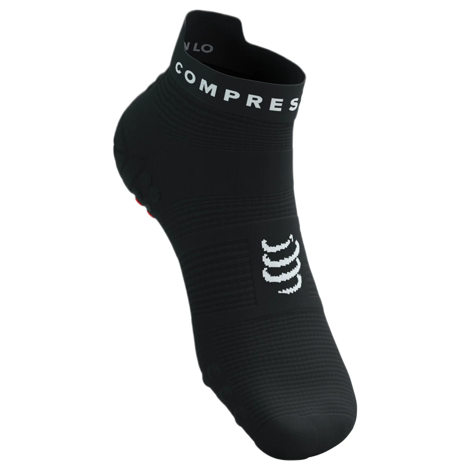 Compressport Pro Racing V4.0 Run Low Socks - White/Blue/Green - Image 2