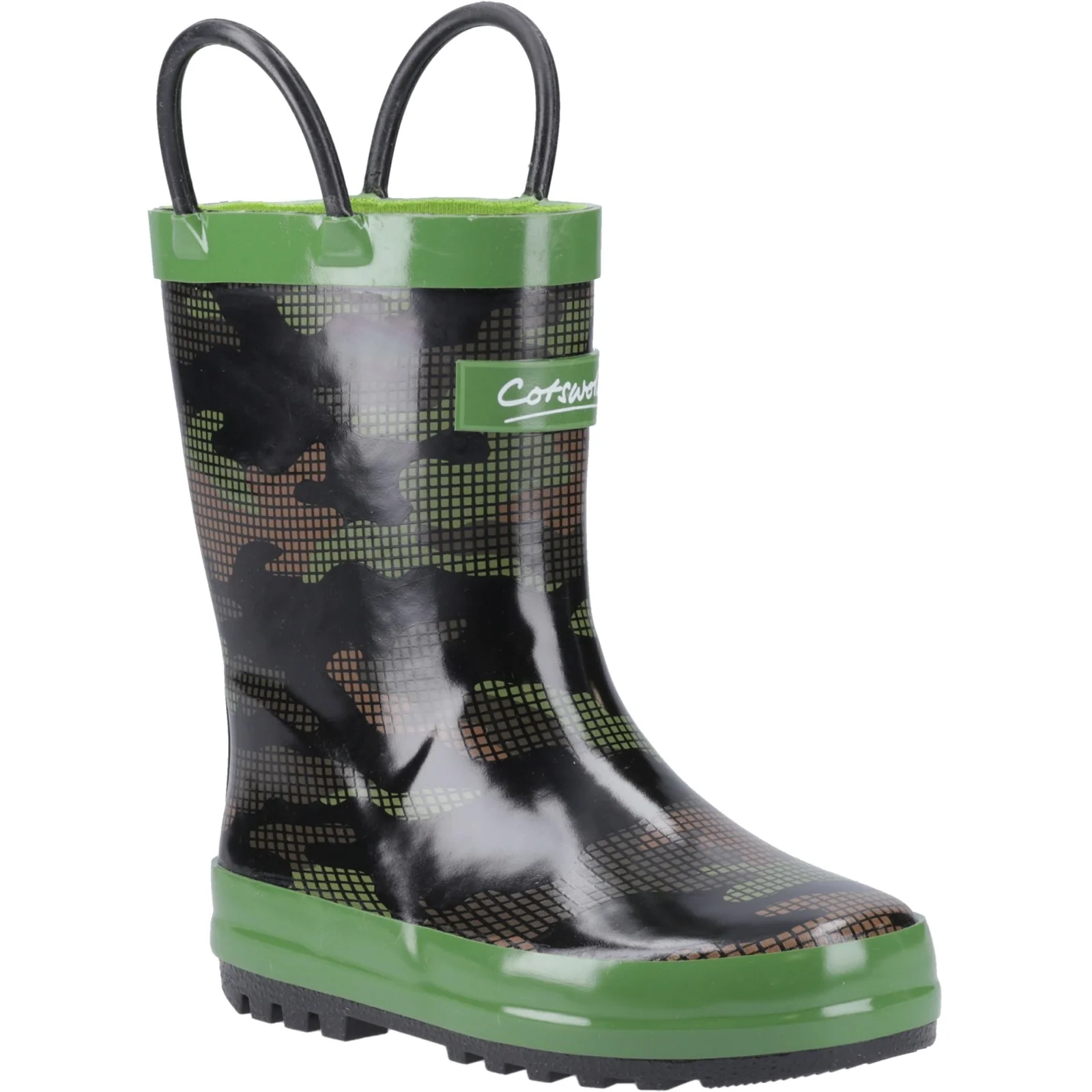 Cotswold Junior Kids Puddle Waterproof Pull On Boot Camouflage - Image 5