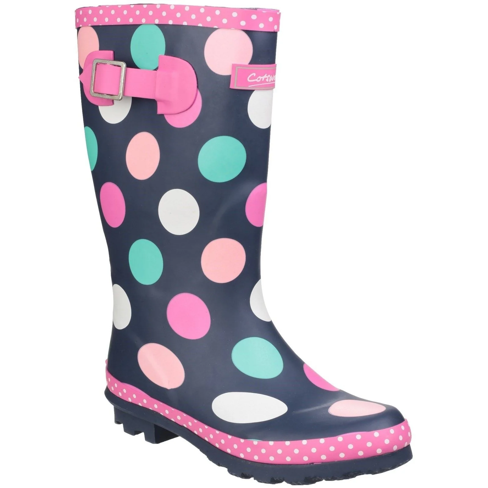 Cotswold Junior Kids Dotty Pull On Wellington Boot Multicoloured - Image 6