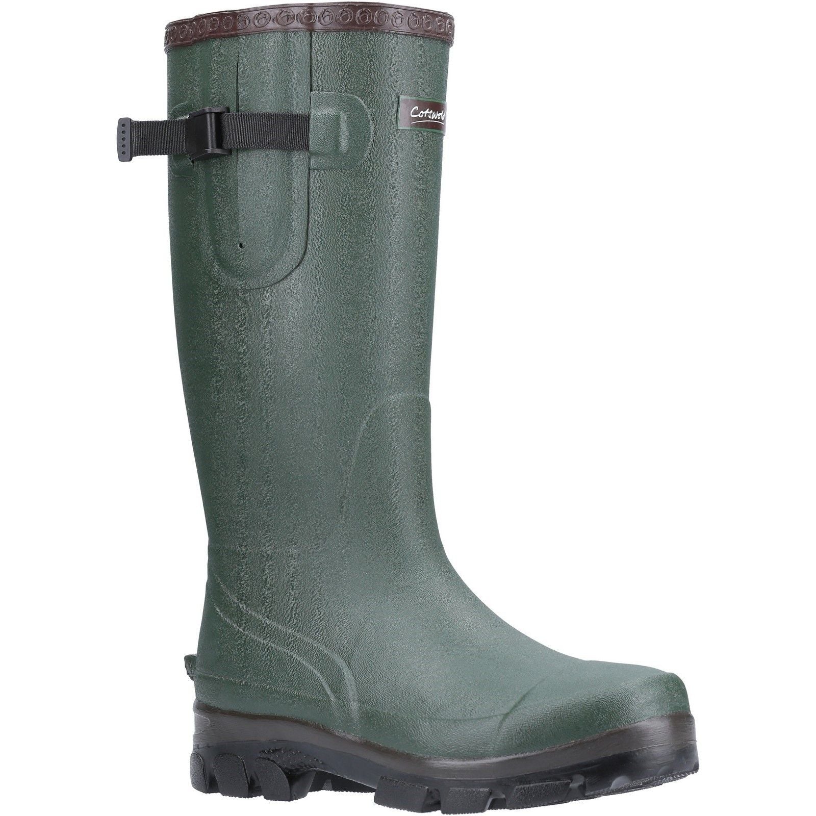 Cotswold Mens Grange Buckle Fastening Wellington Boot Green - Image 6