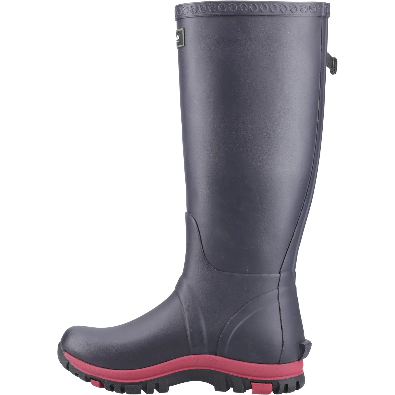 Cotswold Womens Milton Adjustable Wellington Boot Navy/Pink - Image 2