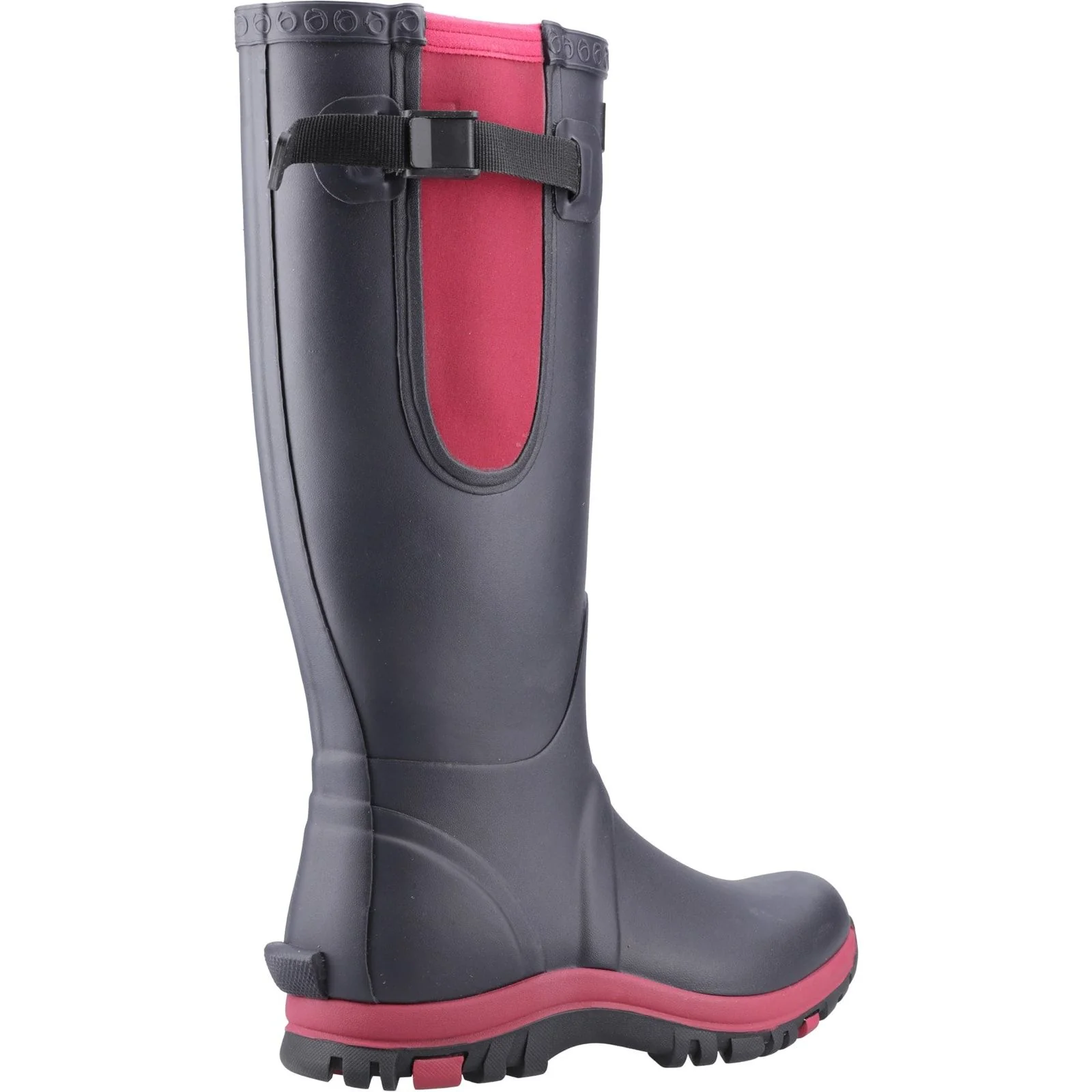 Cotswold Womens Milton Adjustable Wellington Boot Navy/Pink - Image 4