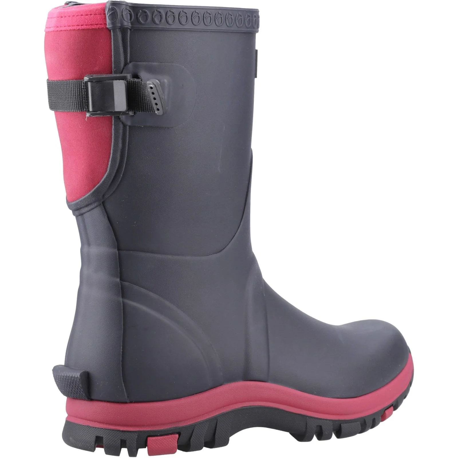 Cotswold Womens Realm Adjustable Short Wellington Boot Navy/Pink - Image 4