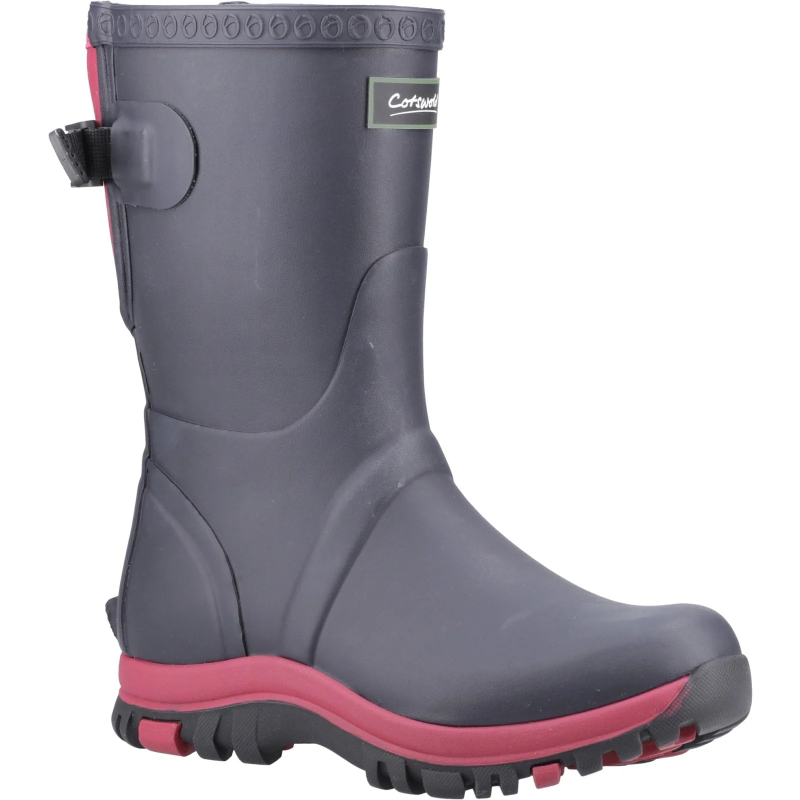 Cotswold Womens Realm Adjustable Short Wellington Boot Navy/Pink - Image 5