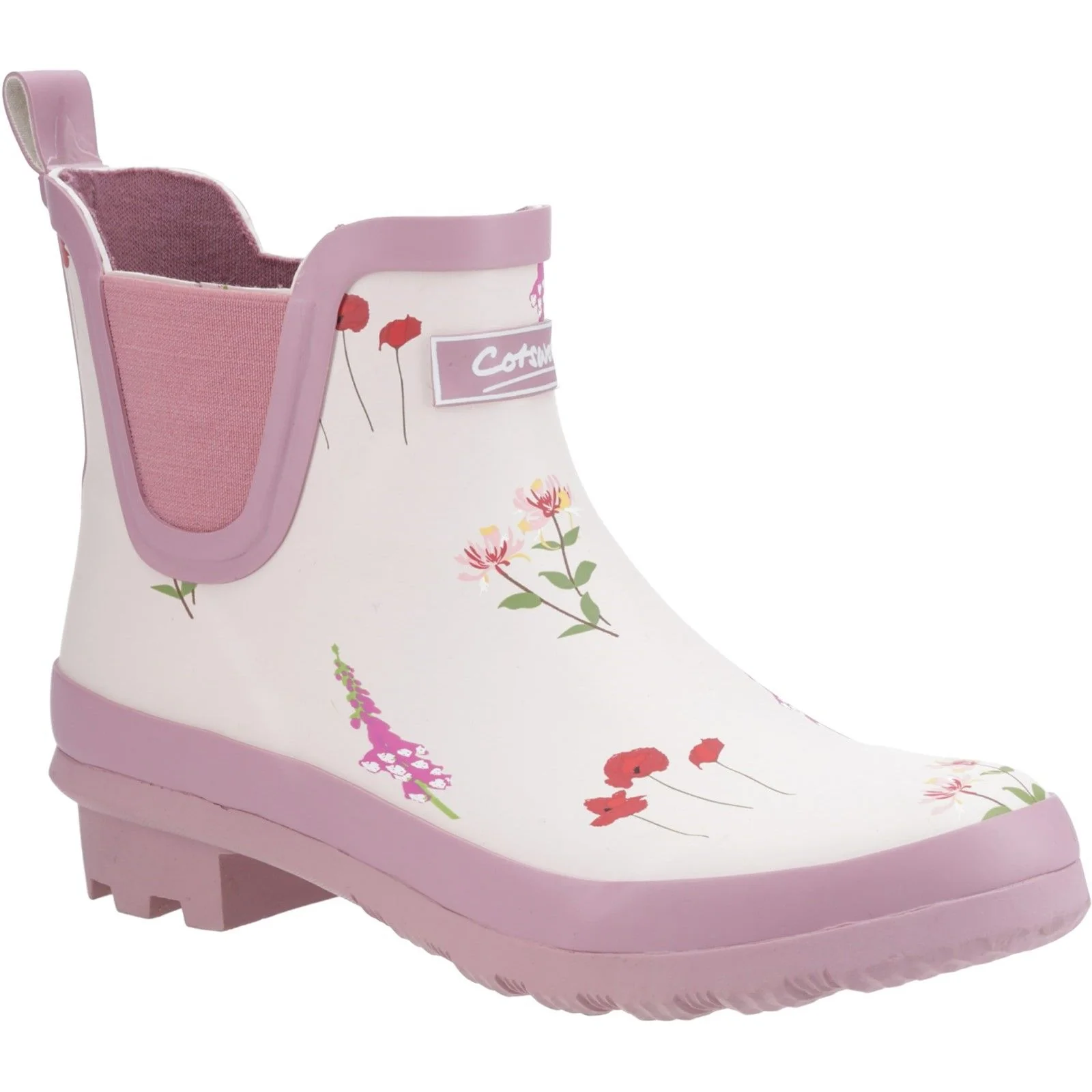 Cotswold Womens Wildflower Ankle Wellingtons Pink - Image 4