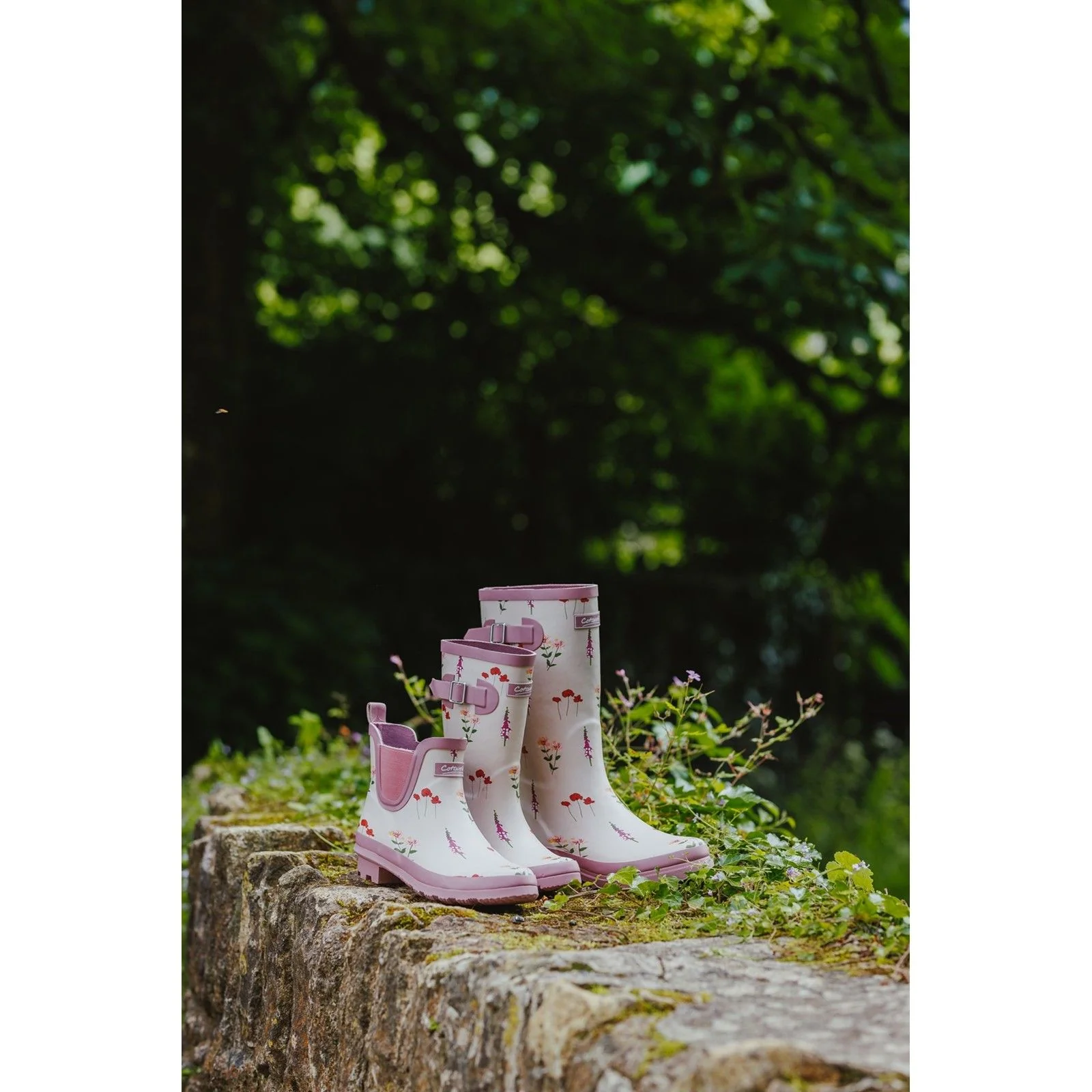 Cotswold Womens Wildflower Ankle Wellingtons Pink - Image 5