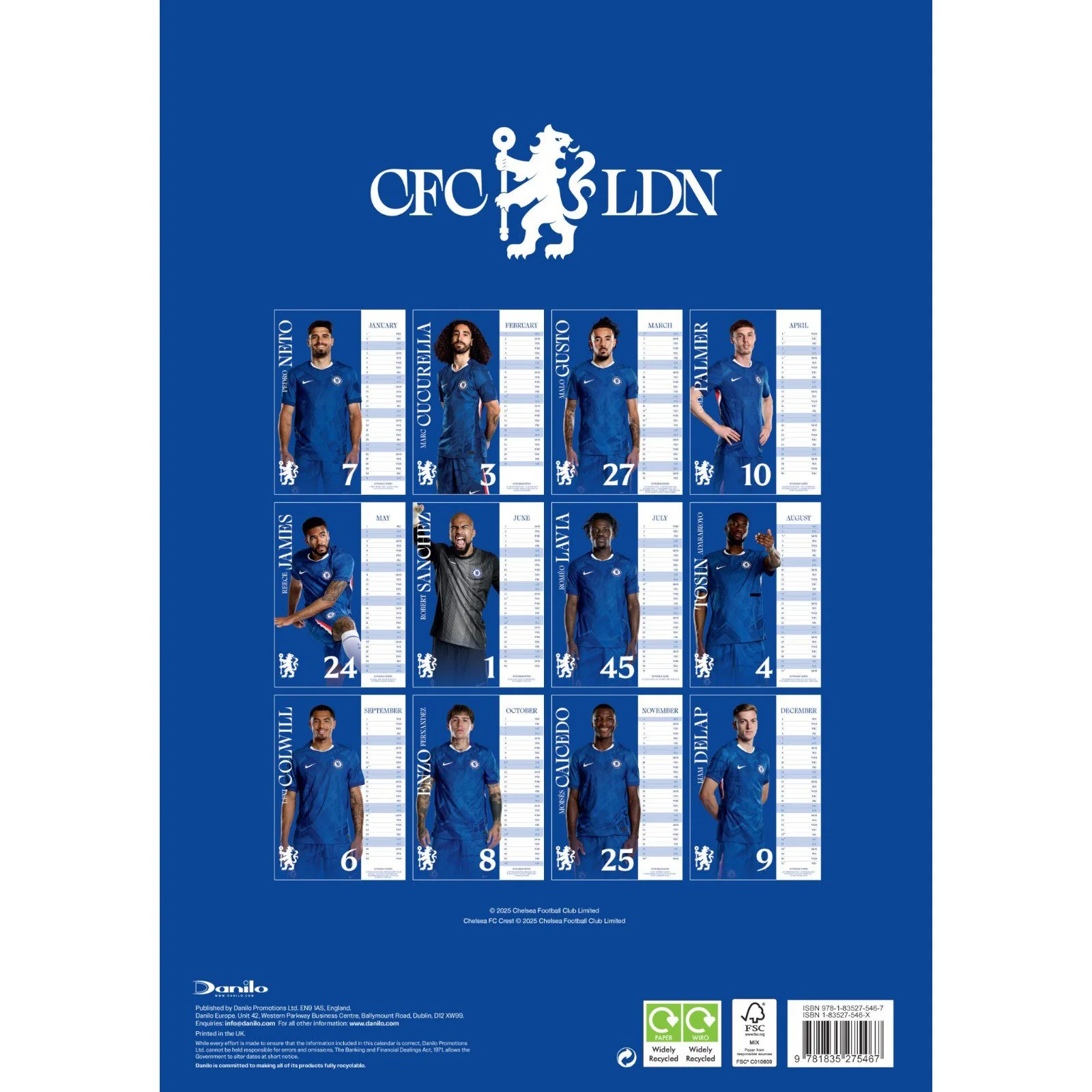 Daricia Chelsea FC 2026 Football Wall Calendar - Image 2