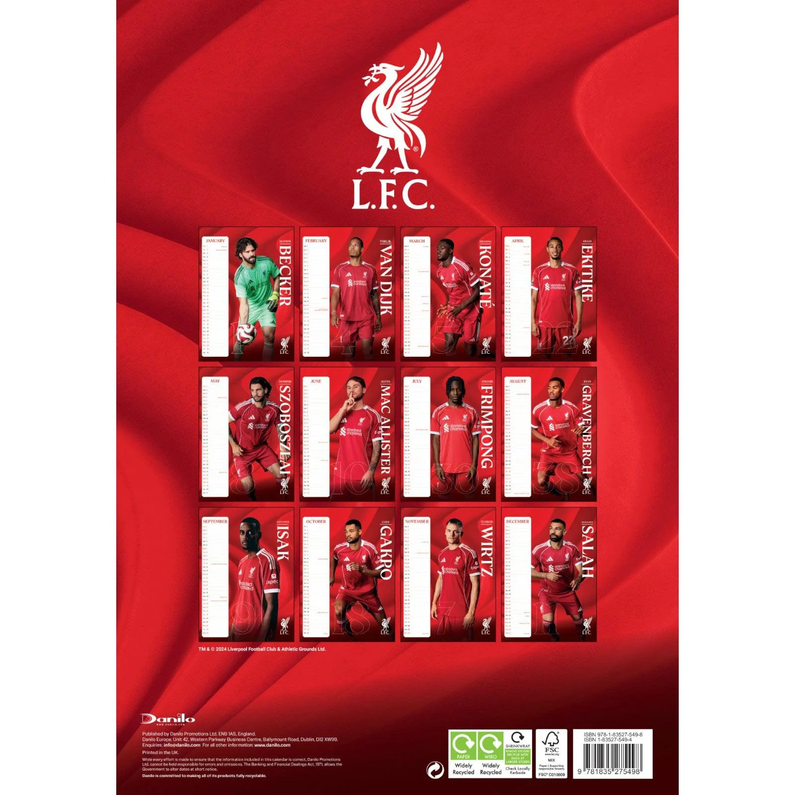 Daricia Liverpool FC 2026 Football Wall Calendar - Image 2