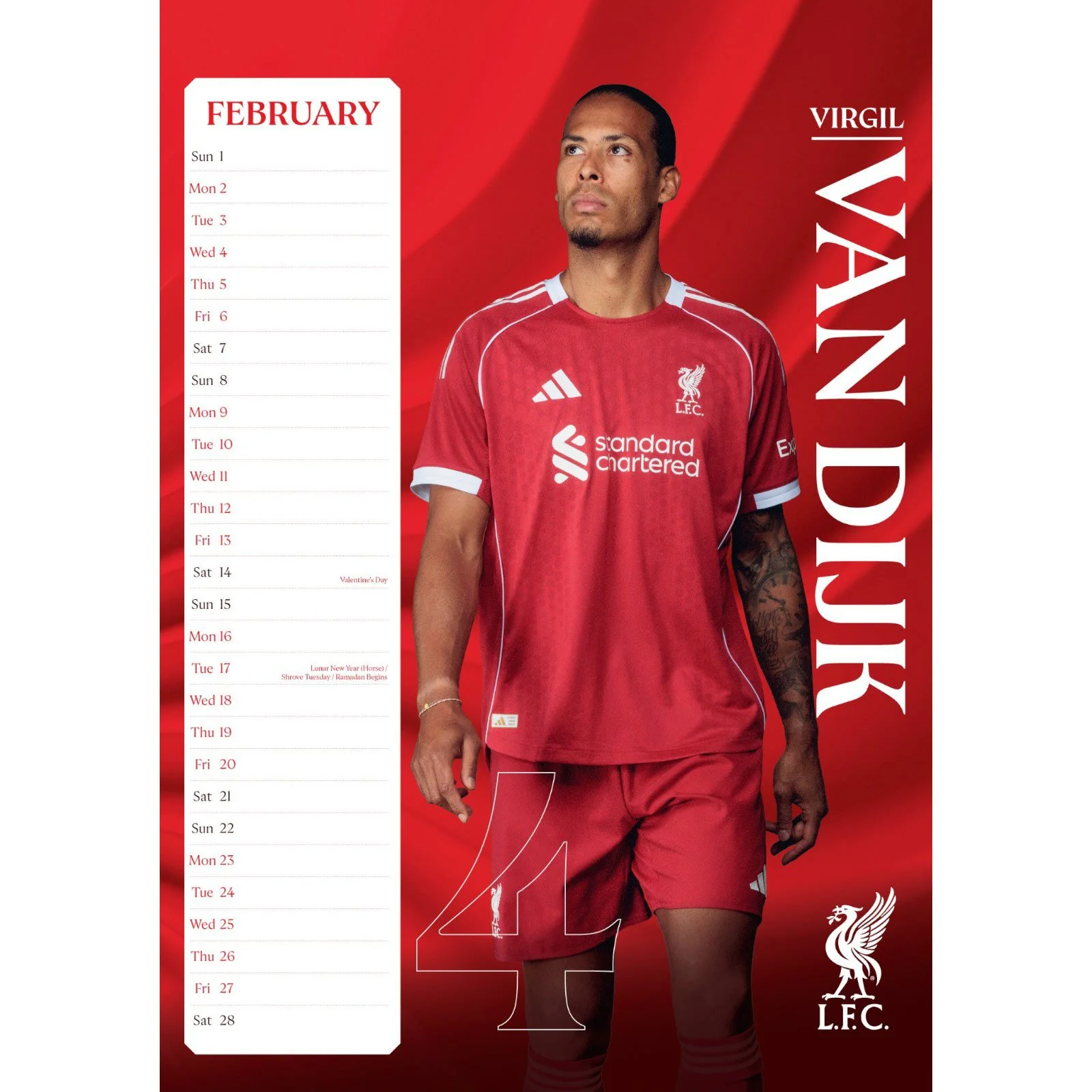 Daricia Liverpool FC 2026 Football Wall Calendar - Image 3