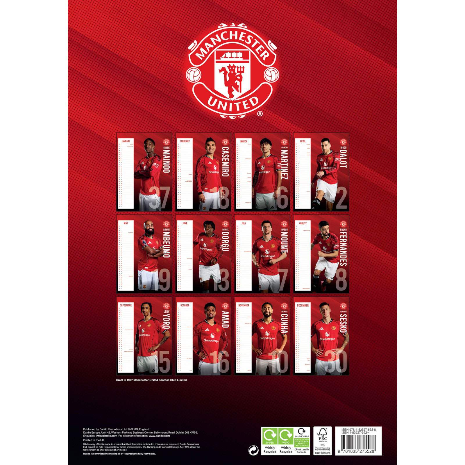 Daricia Manchester United 2026 Football Wall Calendar - Image 2